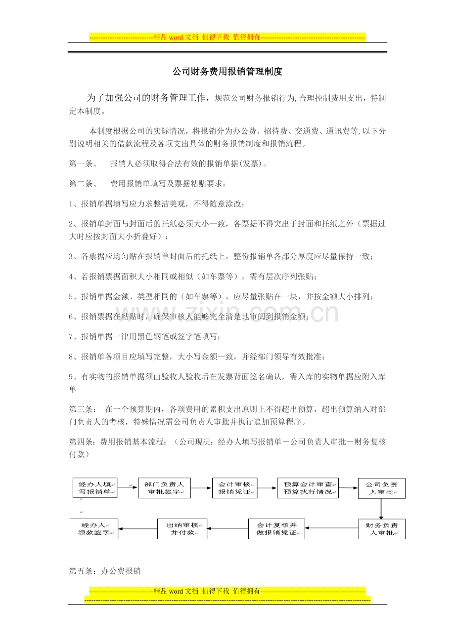 公司财务费用报销管理制度.docx_第1页