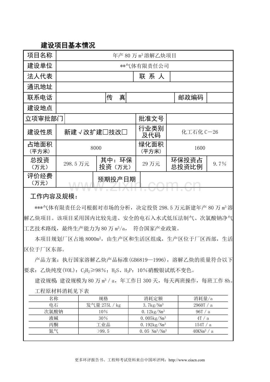 乙炔申请立项环境表.doc_第2页