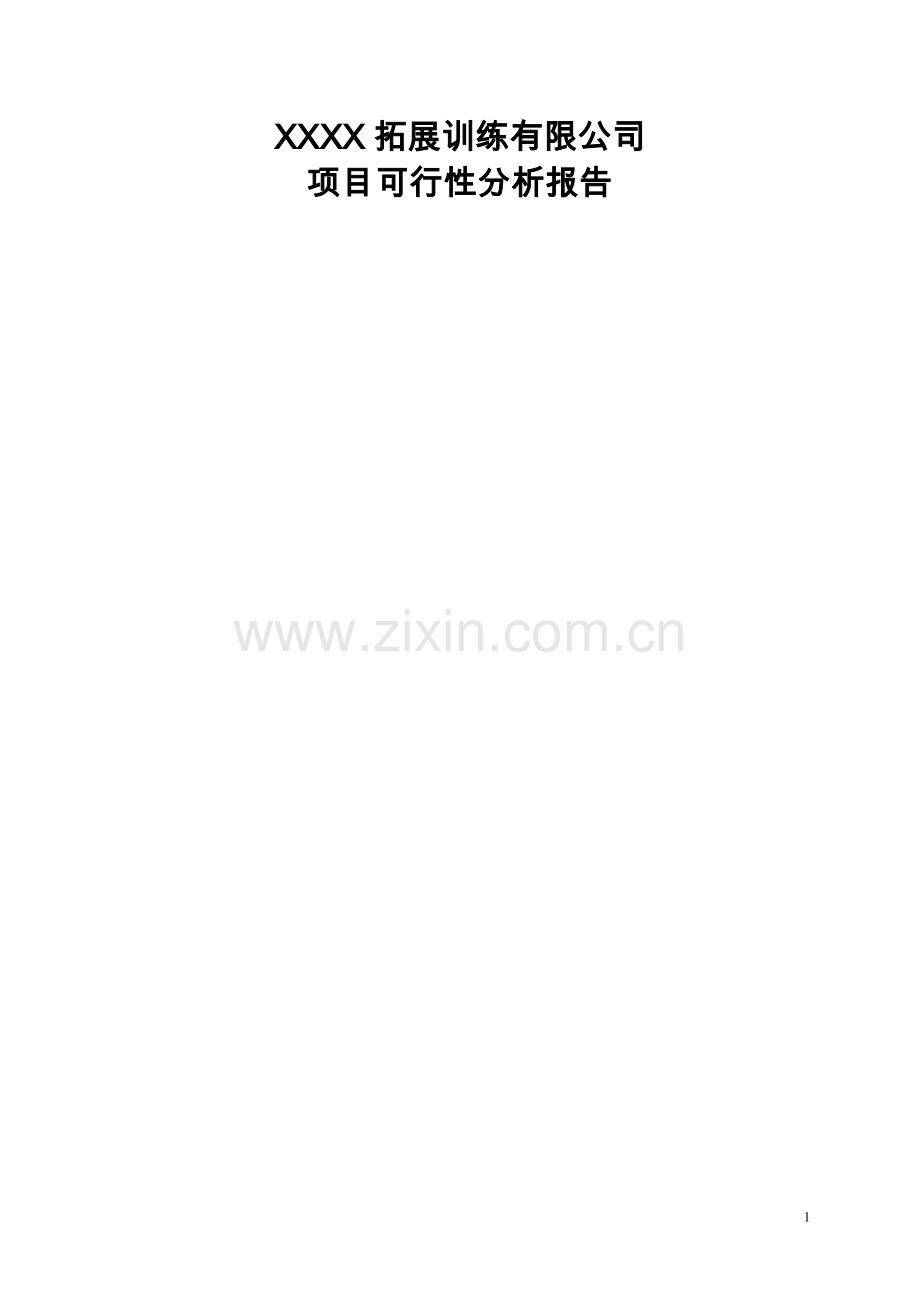 拓展训练有限公司项目可行性研究报告.doc_第1页
