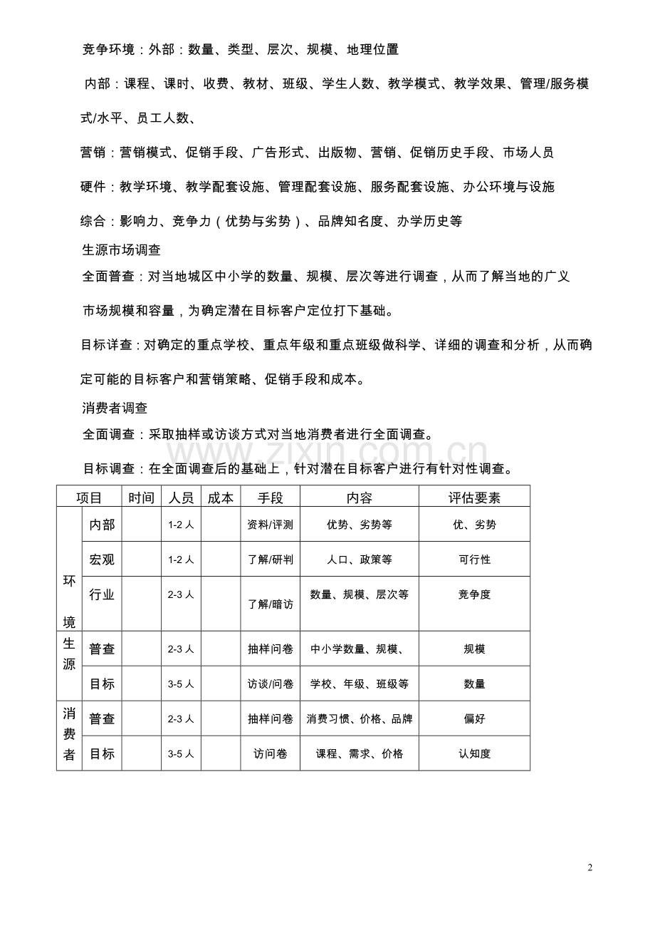 培训行业市场计划书.doc_第2页