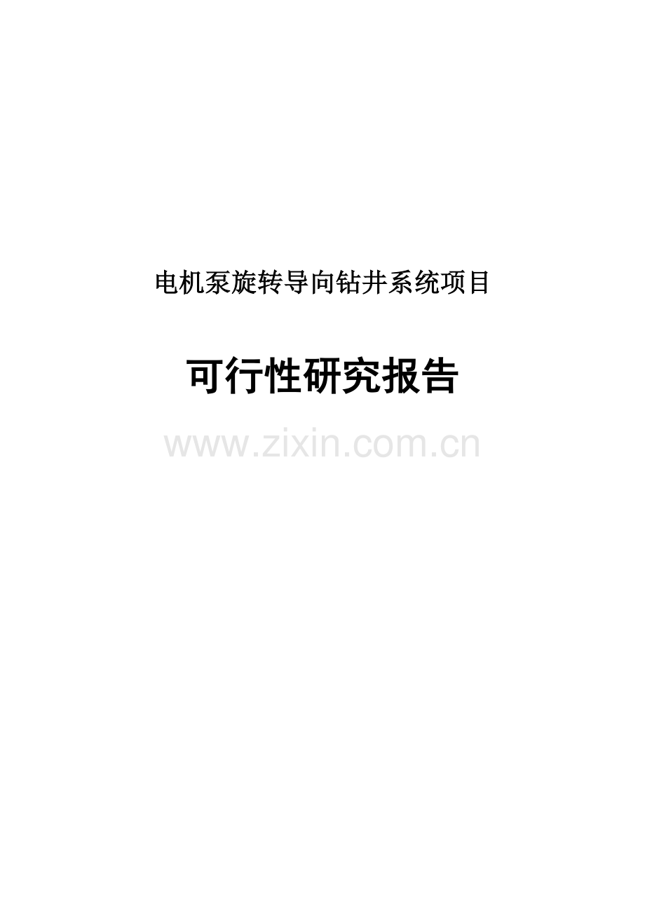 电机泵旋转导向钻井系统项目目申报可行性研究报告.doc_第1页