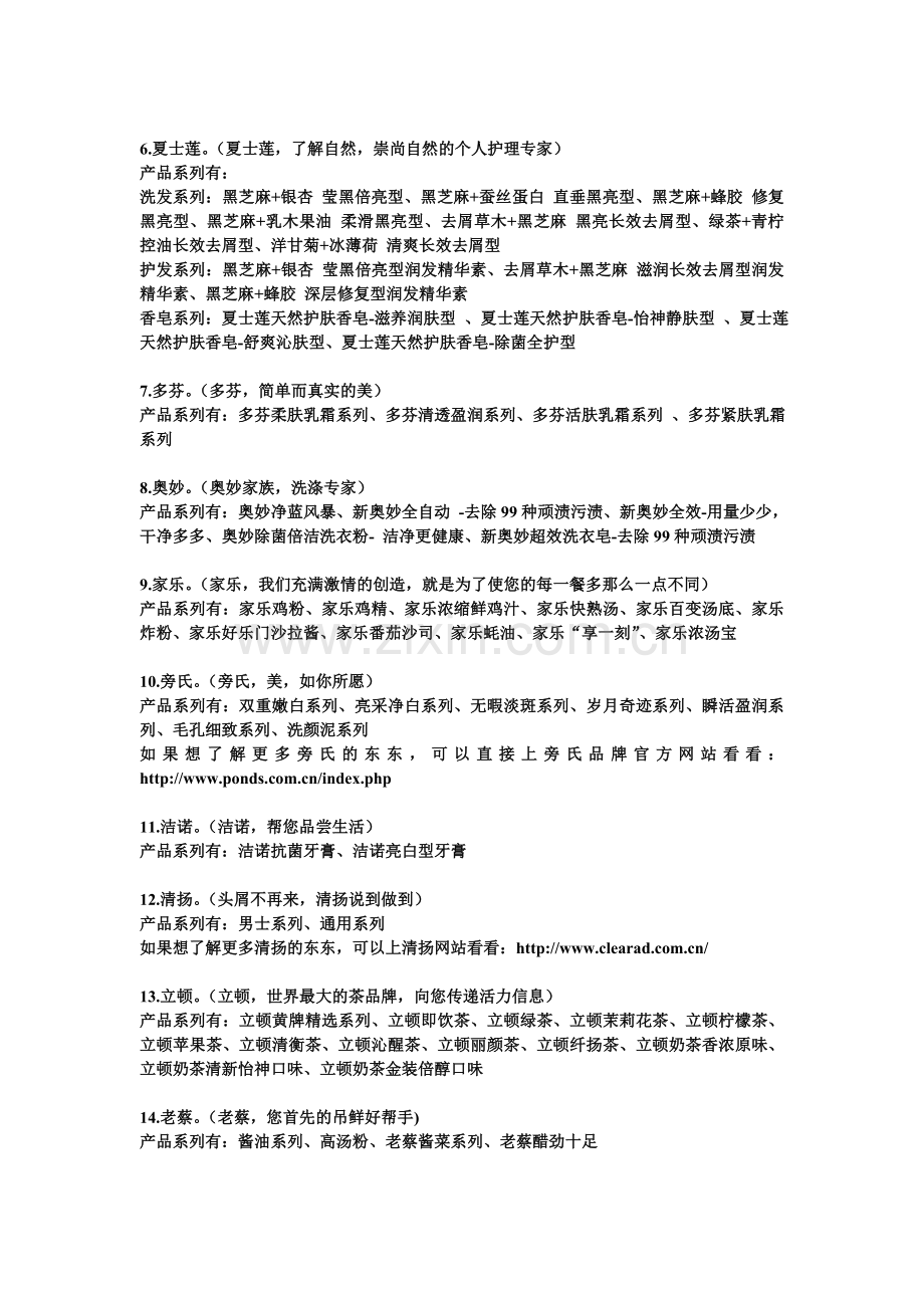 宝洁和联合利华旗下品牌-大全.doc_第2页