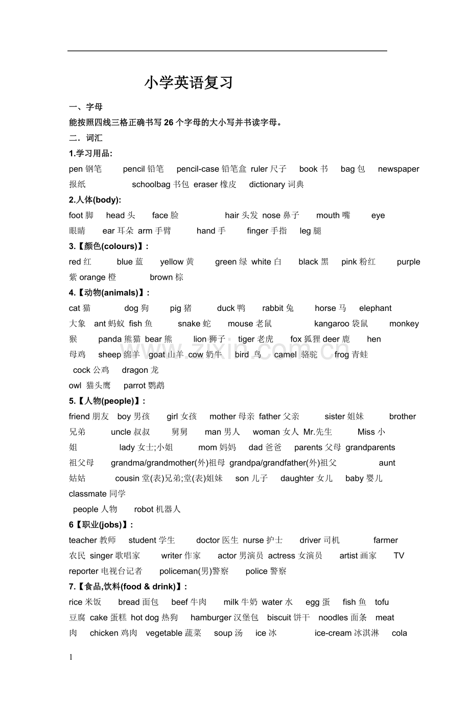 外研版三起六年级小学英语复习资料.doc_第1页