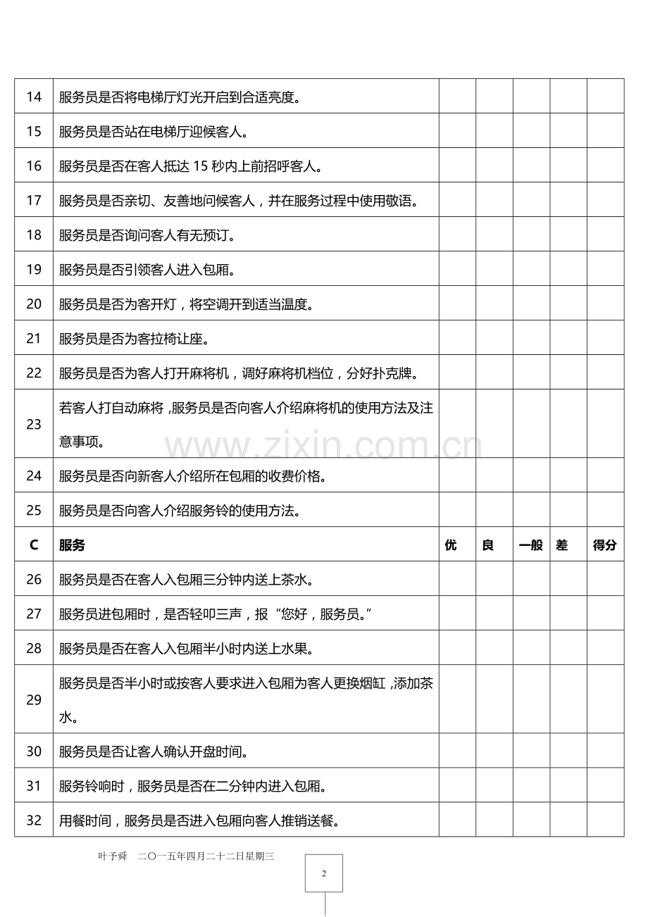 酒店管理人资--酒店质检——棋牌接待2015.docx_第2页