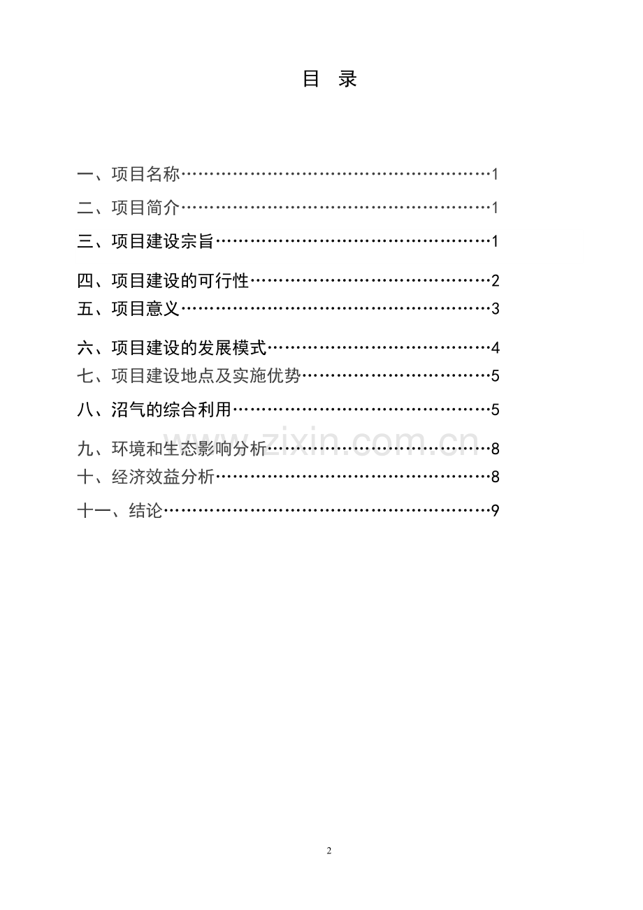 荣兴镇投资沼气池项目投资可行性研究报告.doc_第2页