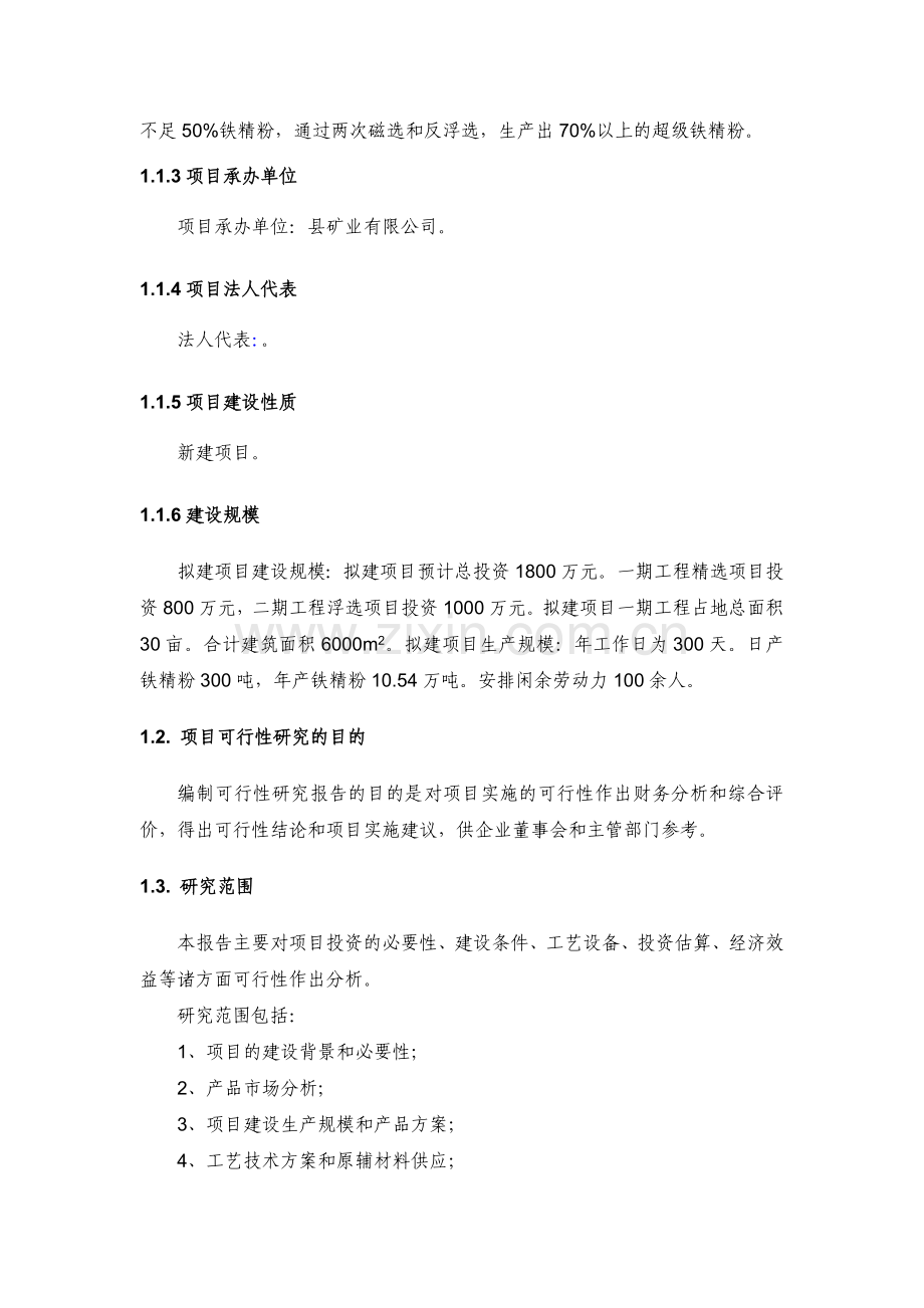 铁精粉项目可行性研究报告.doc_第2页