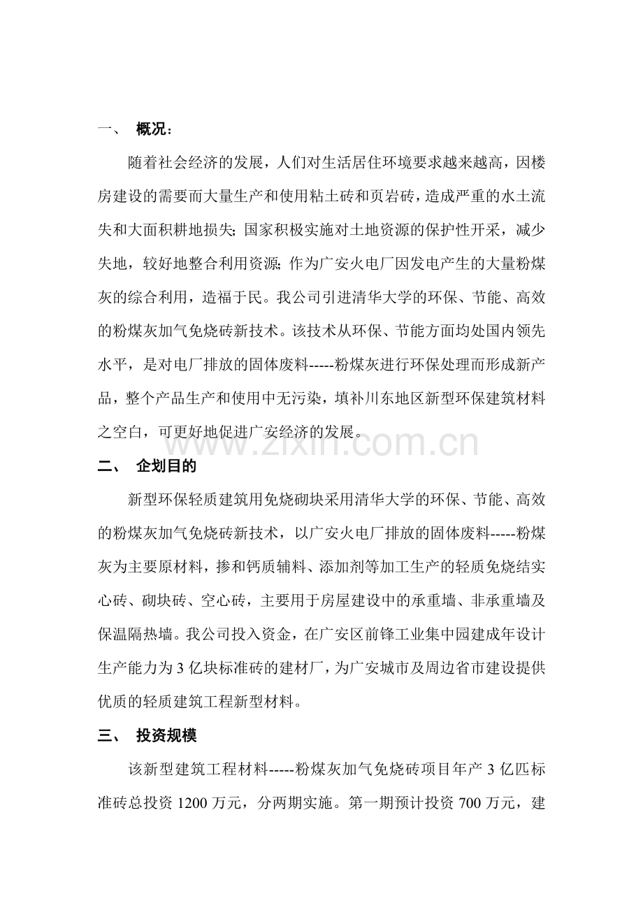 新型环保轻质砖项目申请建设可研报告1.doc_第2页