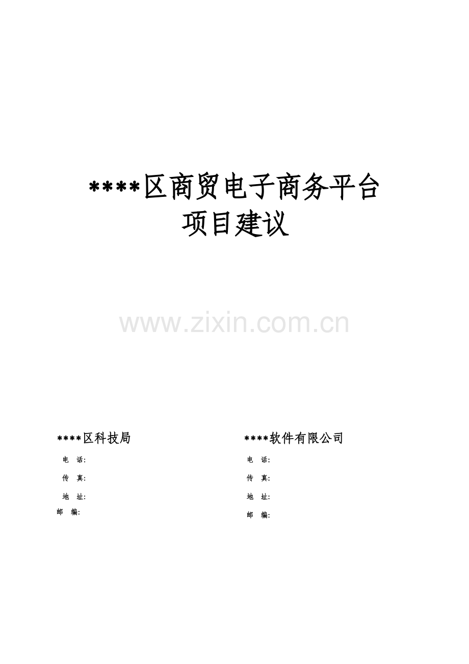 区商贸电子商务平台项目建设可行性研究报告.doc_第1页