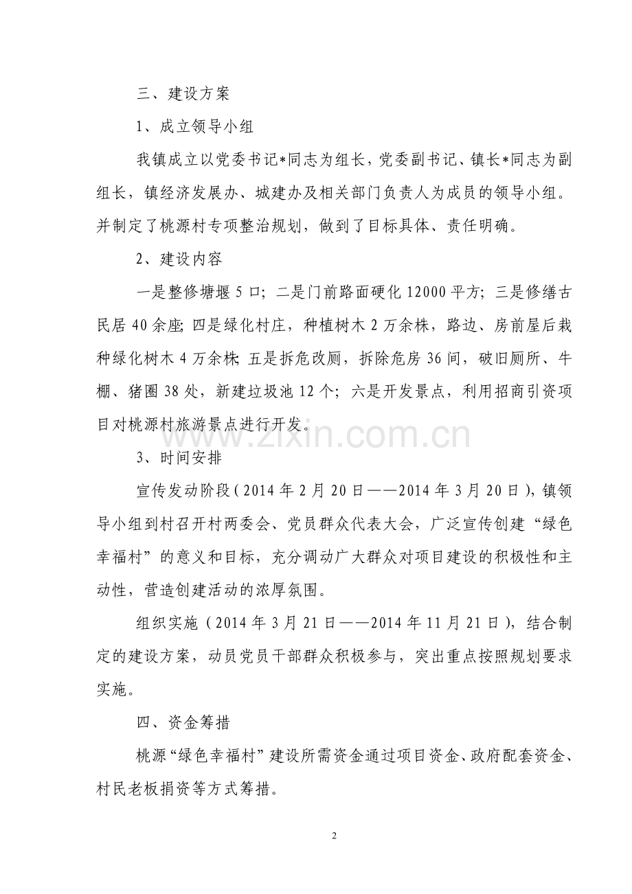 桃源村拟建绿色幸福村项目投资可行性研究报告.doc_第2页