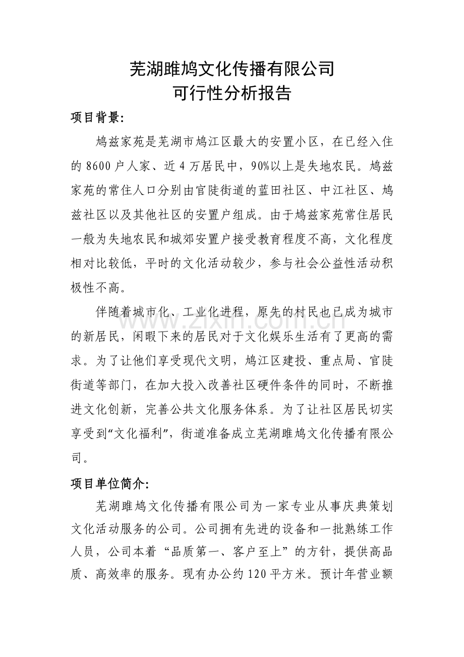 婚庆公司投资可行性研究报告.doc_第1页