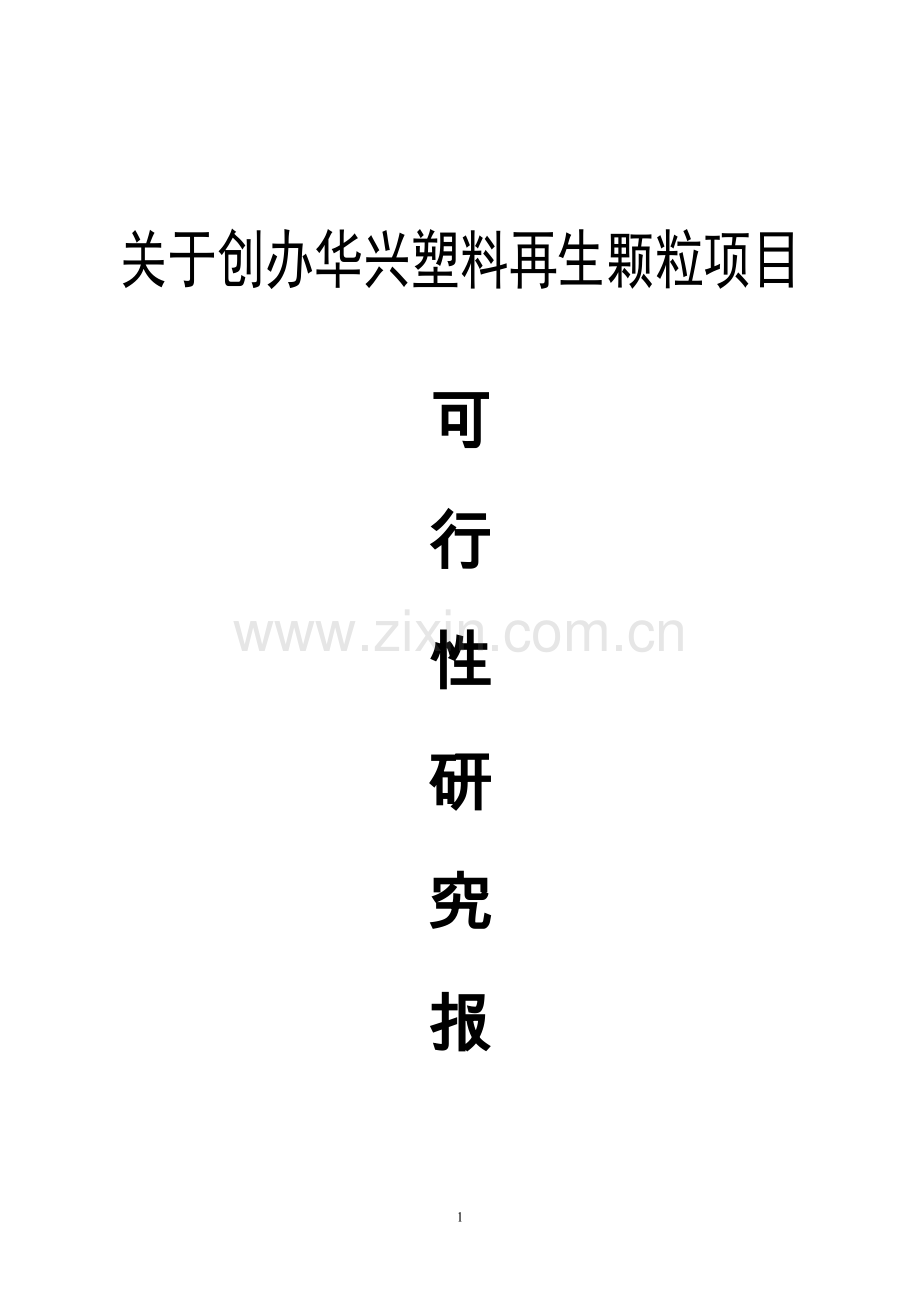 再生塑料颗粒生产项目可行性研究报告.doc_第1页