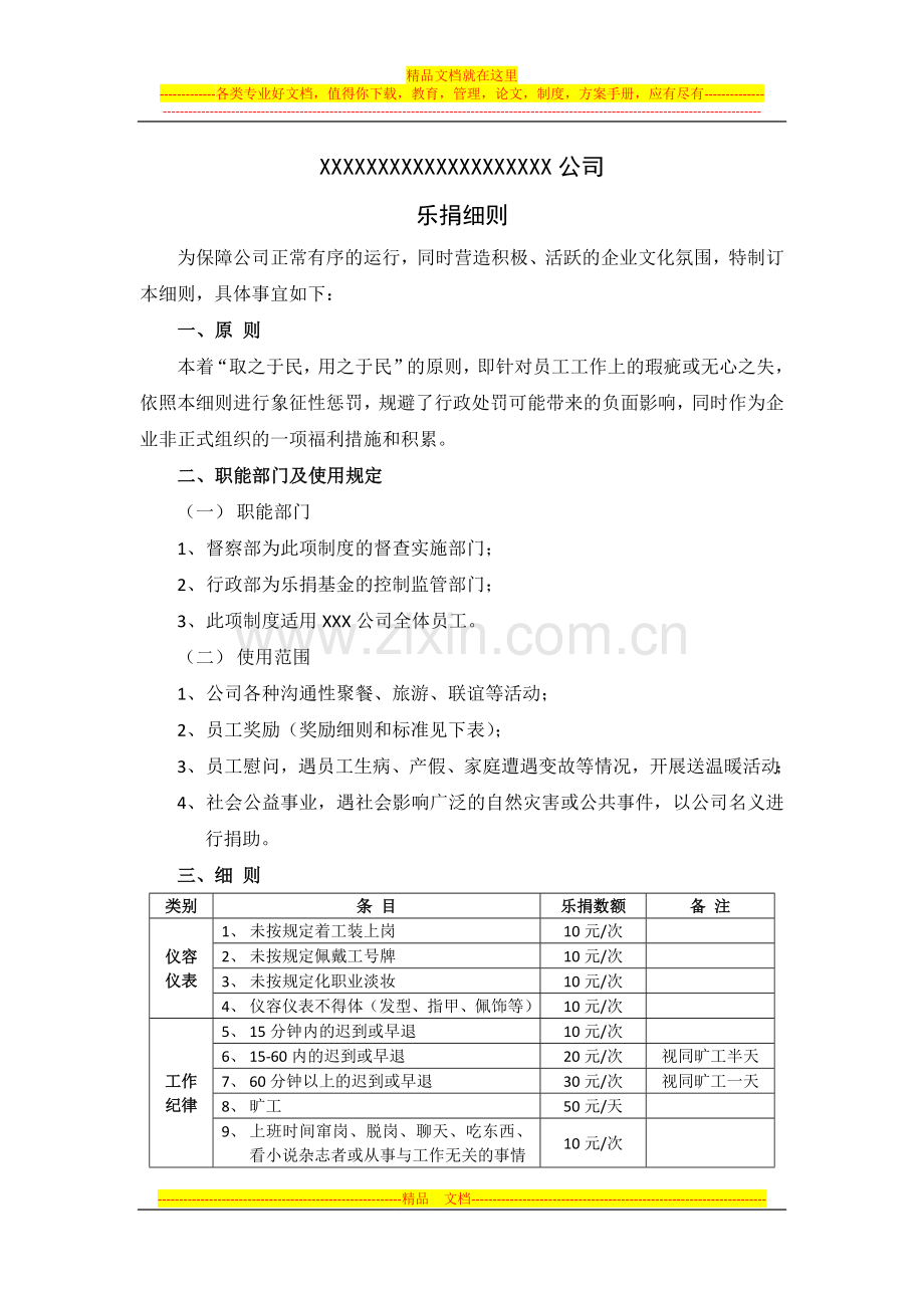 酒店乐捐细则.docx_第1页