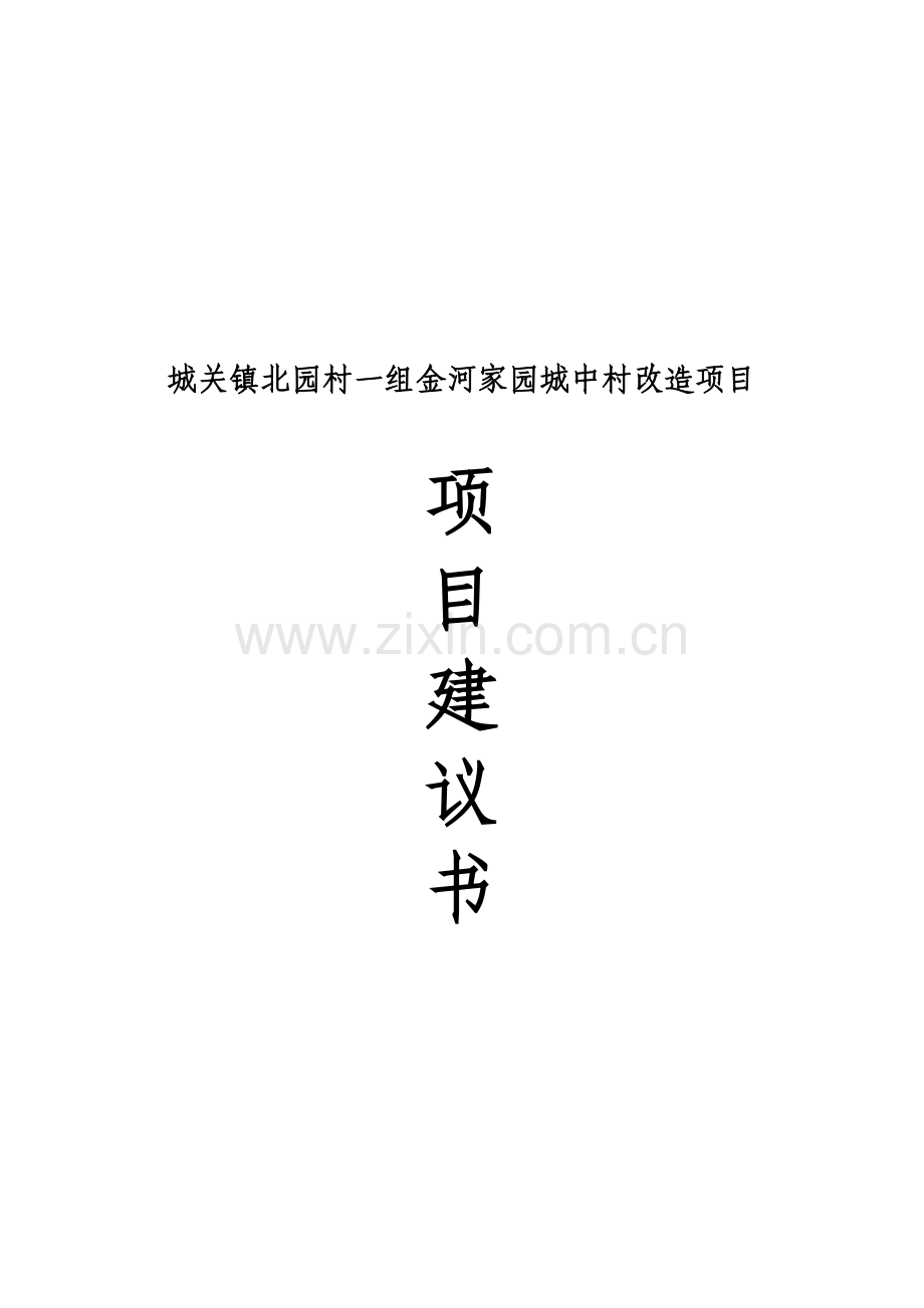 北园村金河家园城中村改造项目可行性研究报告.doc_第1页