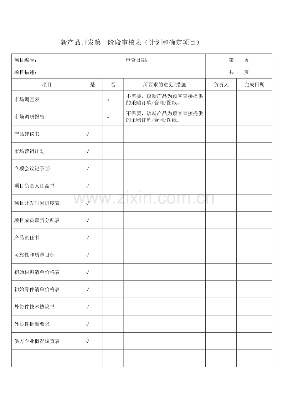 新产品开发评审表格.doc_第1页