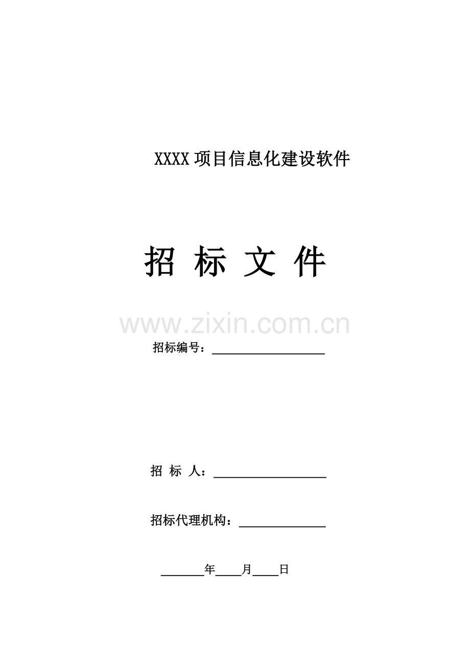XXXX项目信息化建设软件招标文件.doc_第1页
