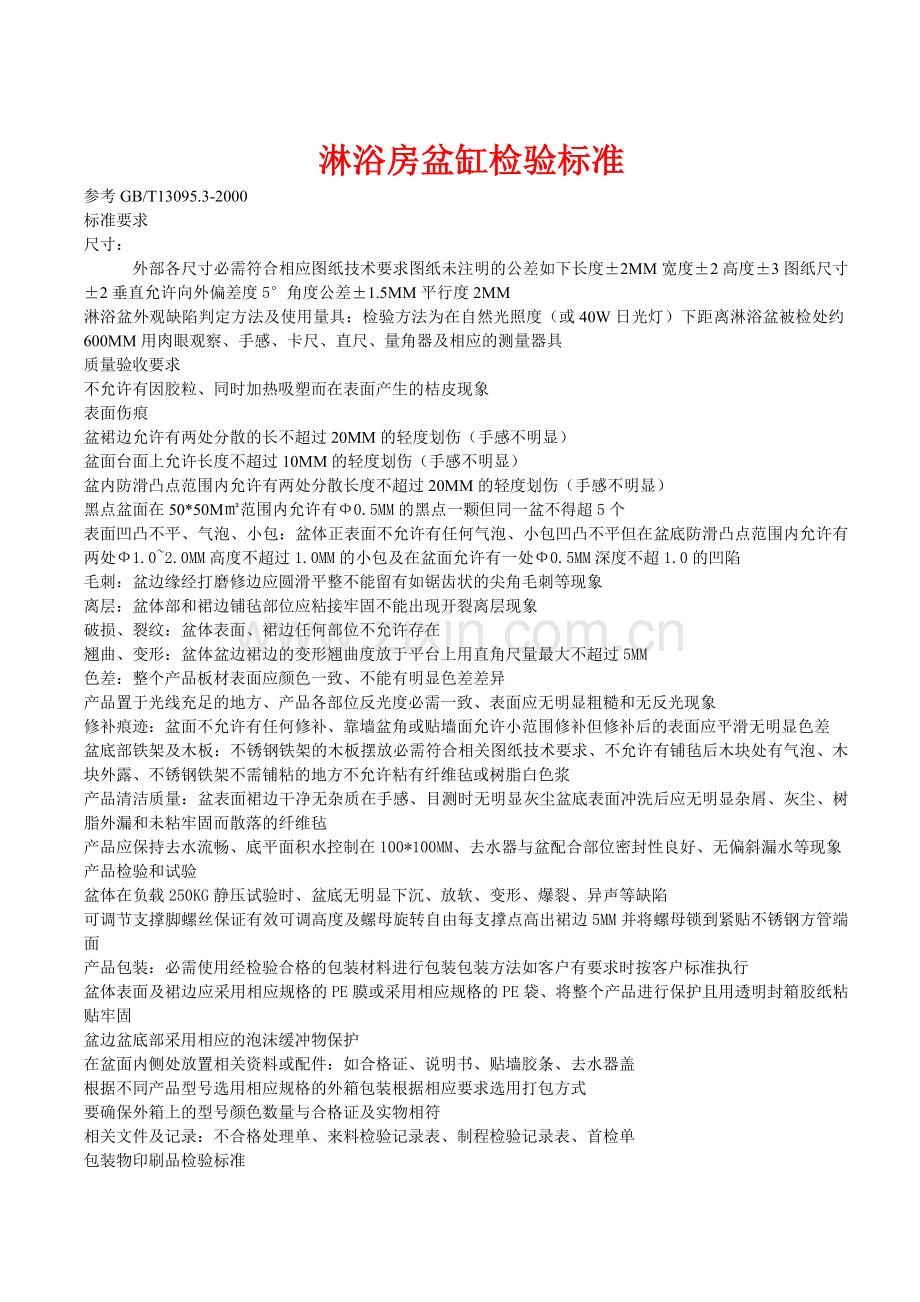 淋浴房产品检验标准.doc_第1页