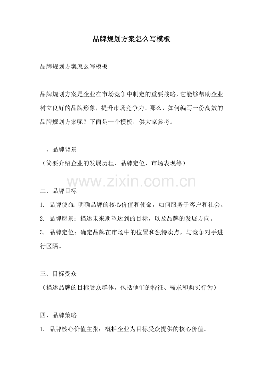 品牌规划方案怎么写模板.docx_第1页