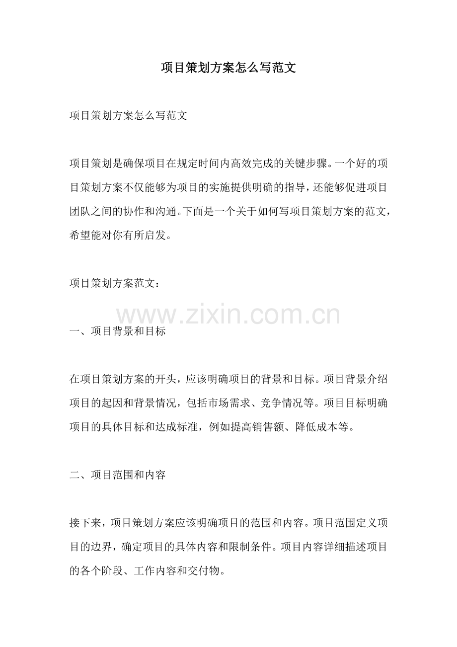 项目策划方案怎么写范文.docx_第1页