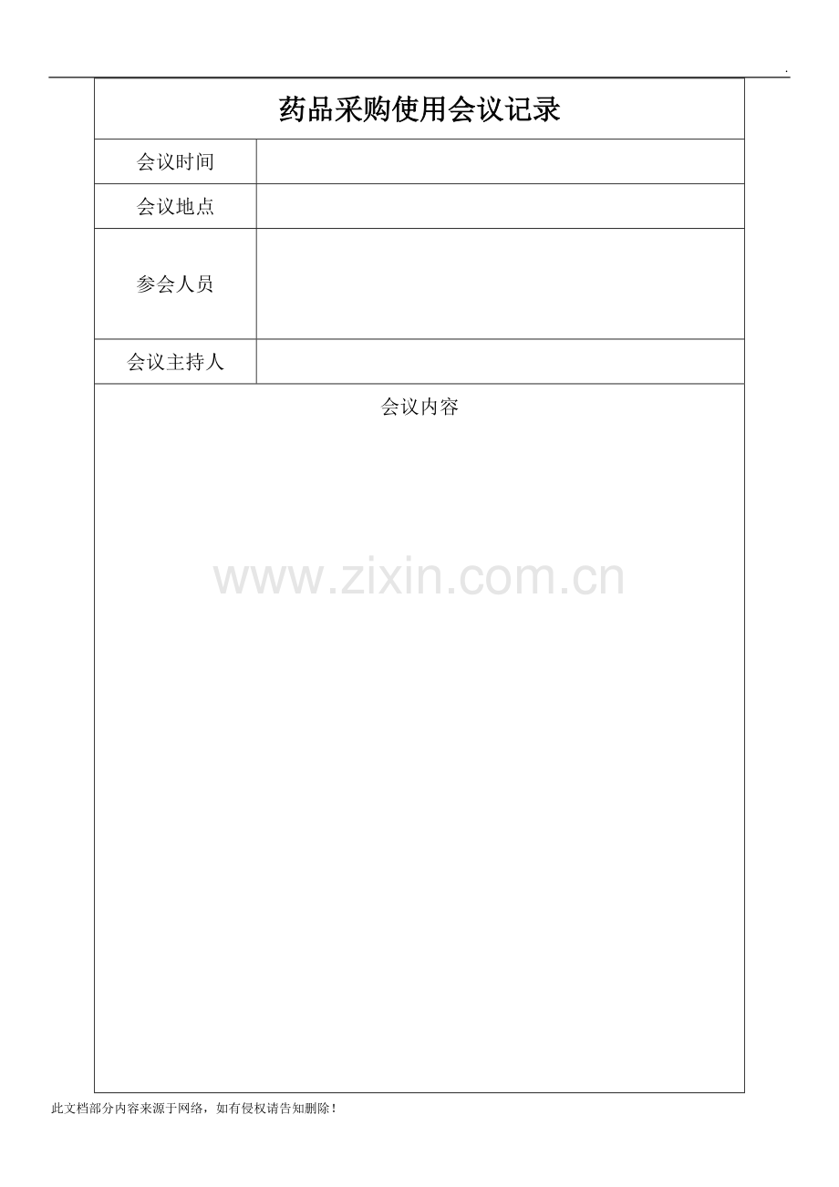 药品采购使用会议记录.docx_第1页