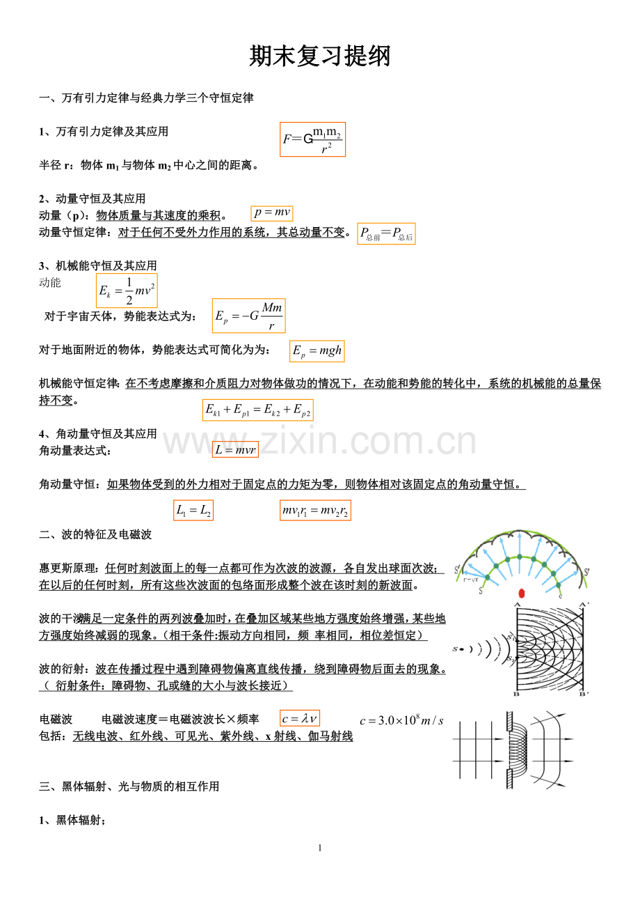 大学物理C复习提纲.doc_第1页