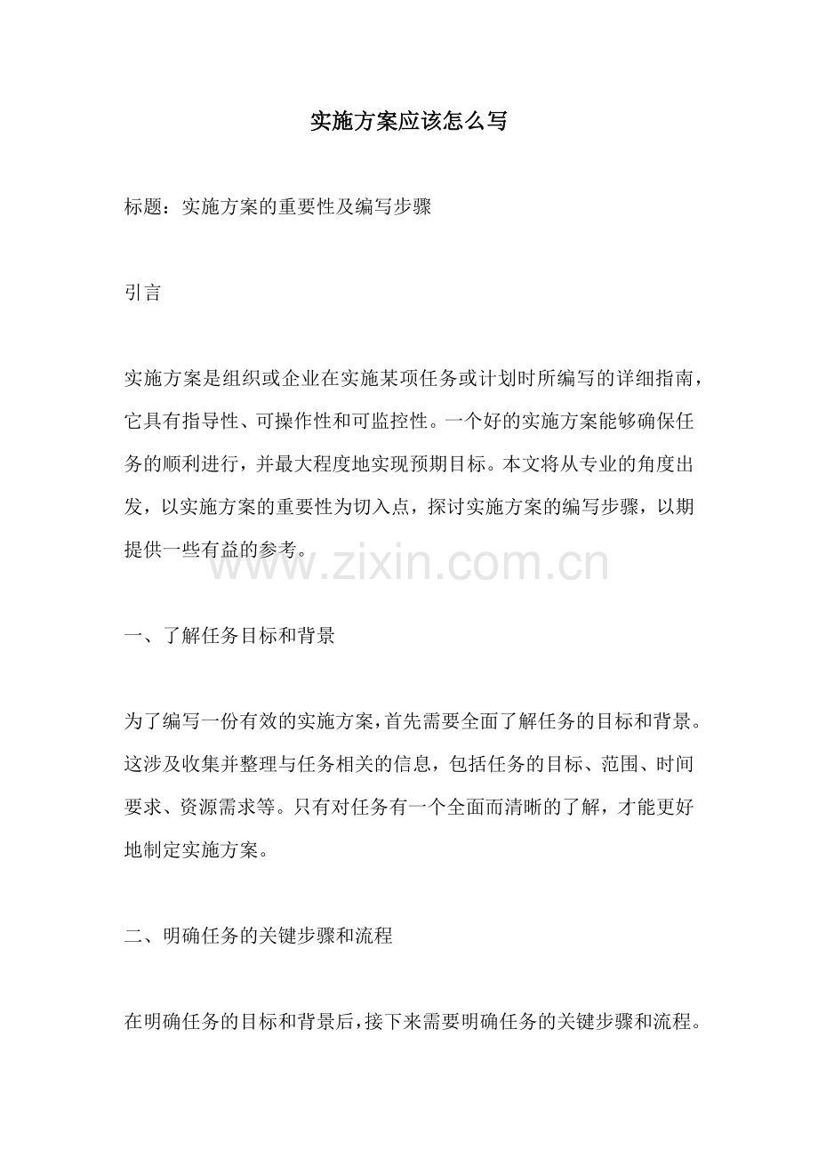 实施方案应该怎么写.docx_第1页