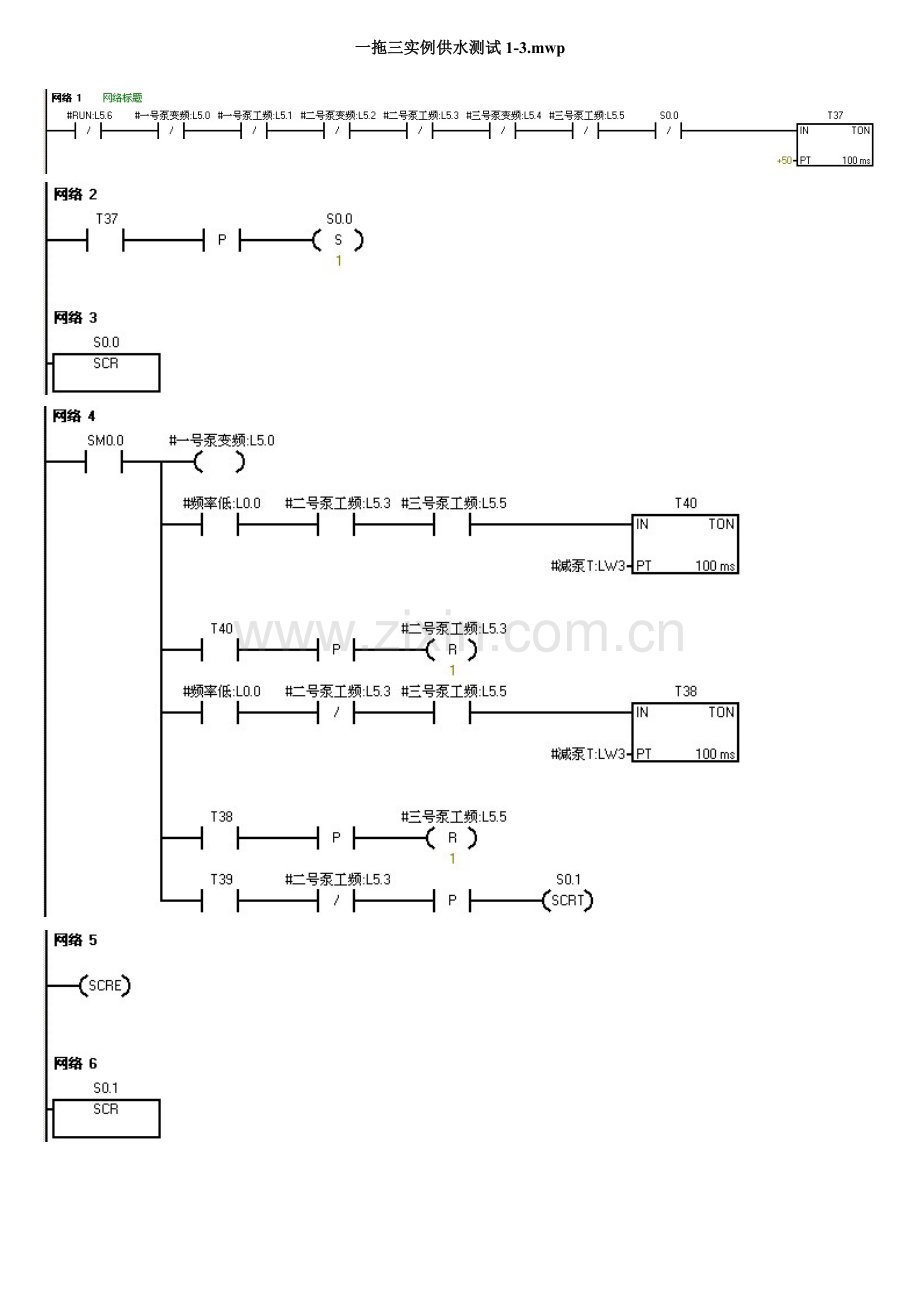 S7-200PLC一拖三恒压供水实例测试1-3.mwp.doc_第1页