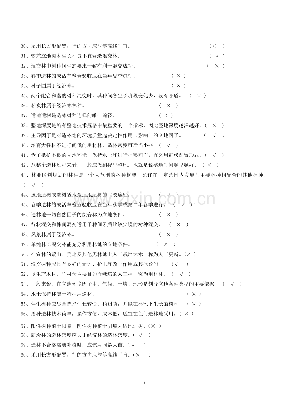 森林营造技术习题及参考答案.doc_第2页