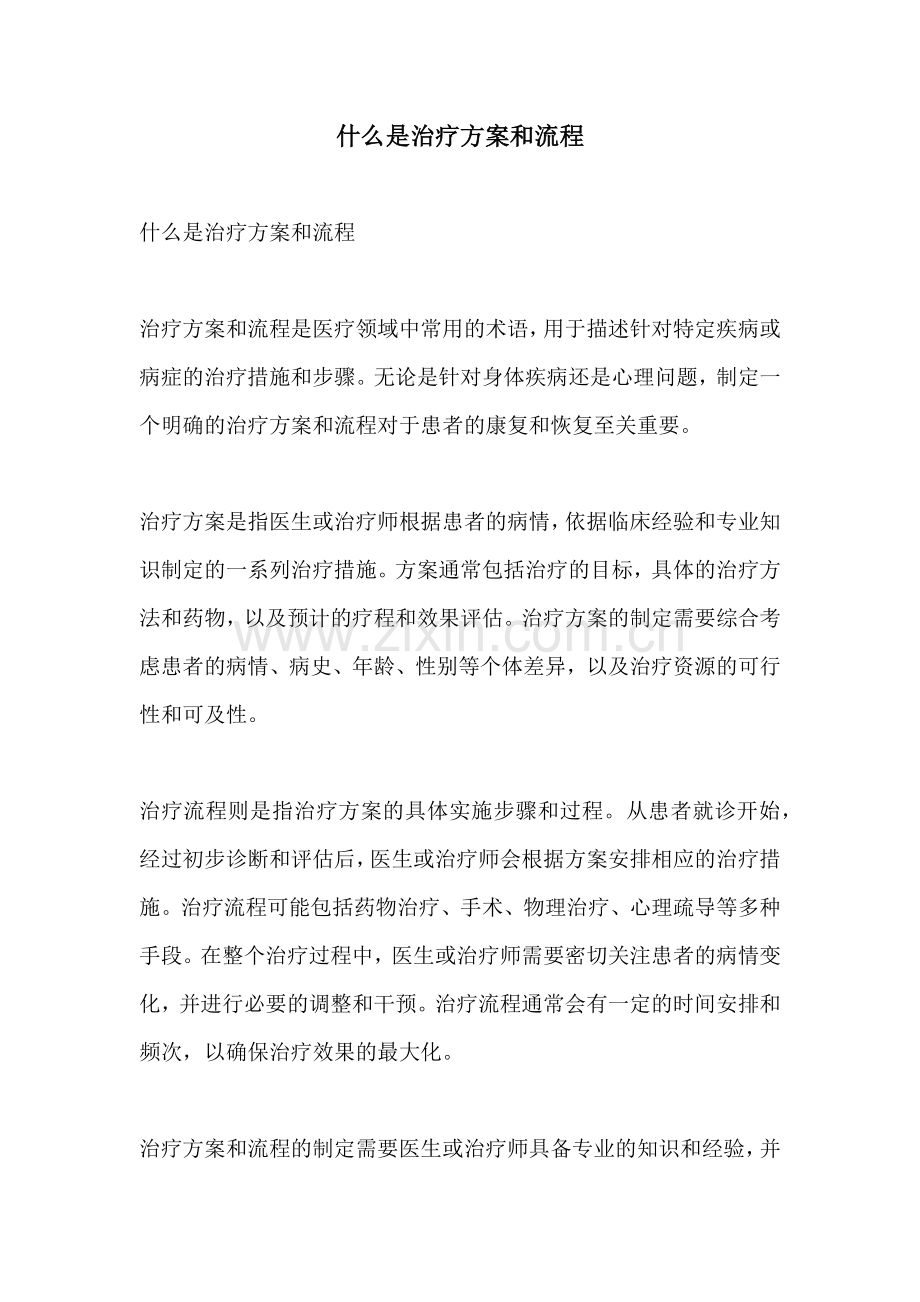 什么是治疗方案和流程.docx_第1页