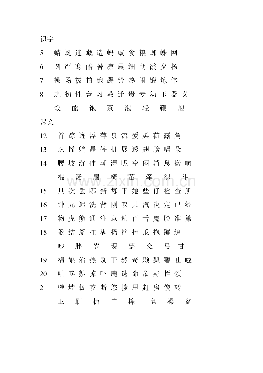 人教版一年级下识字表无拼音.doc_第2页