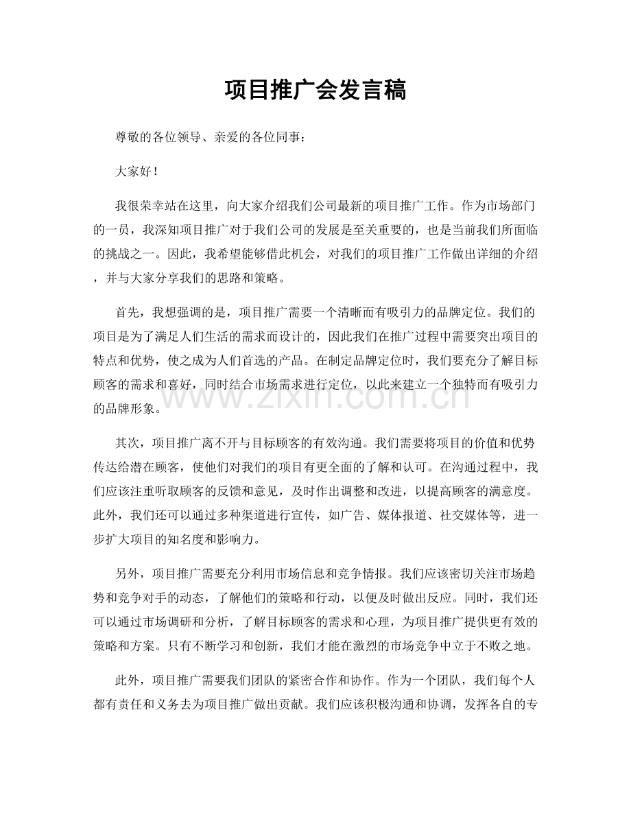 项目推广会发言稿.docx_第1页