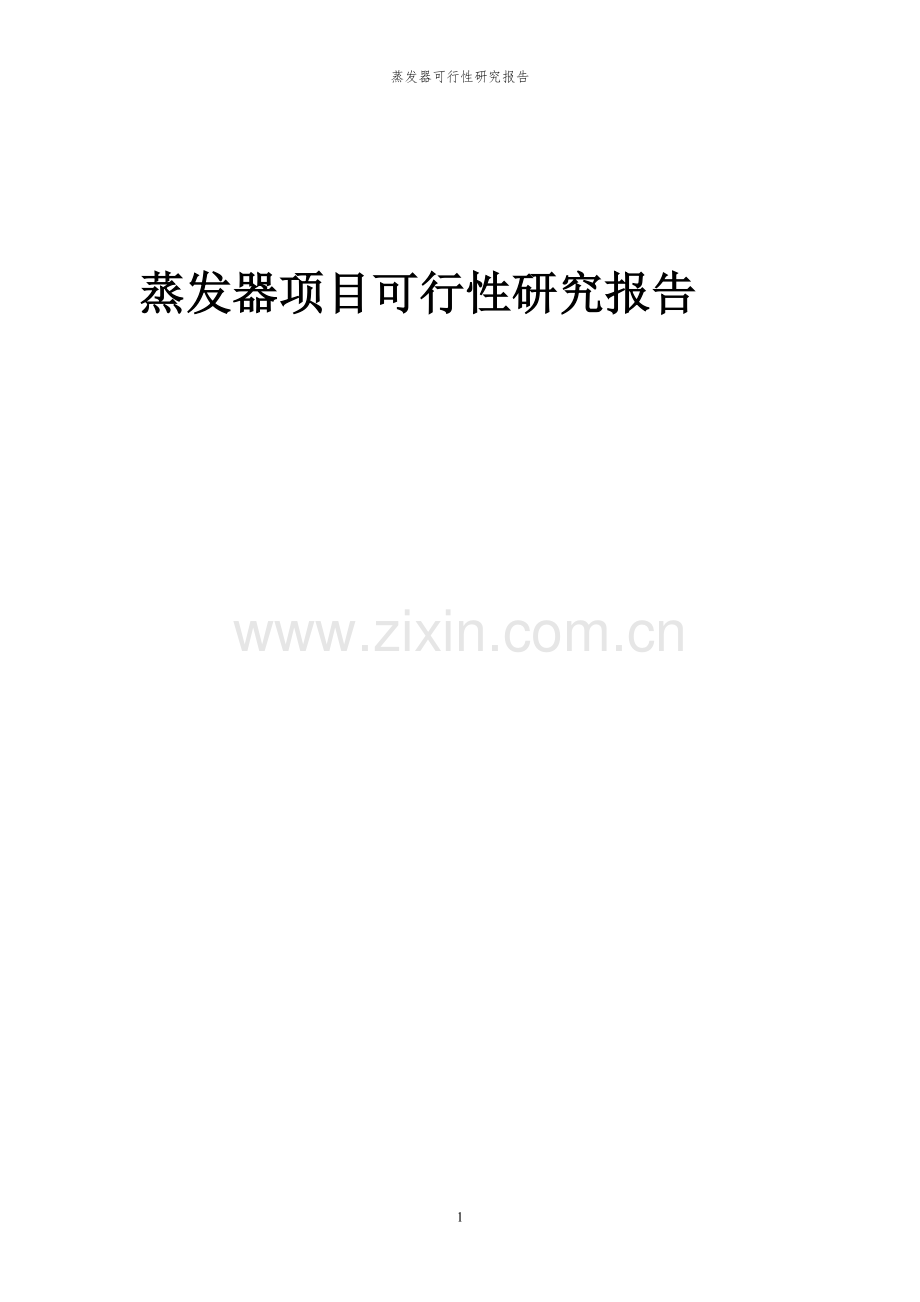2023年蒸发器项目可行性研究报告.docx_第1页