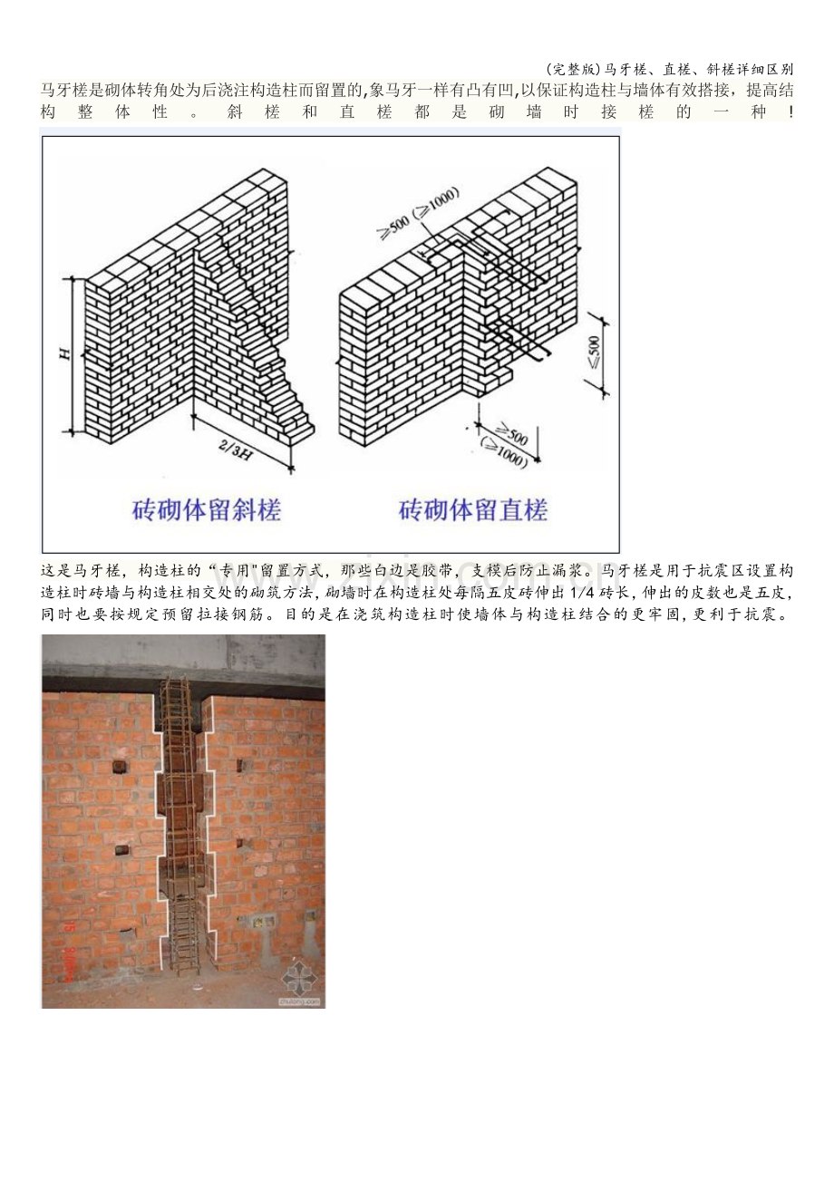 马牙槎、直槎、斜槎详细区别.doc_第1页