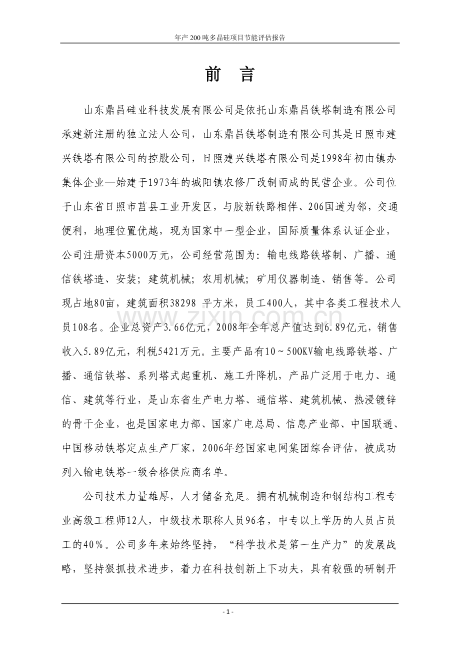 年产200吨电子级多晶硅项目可行性建议书.doc_第2页