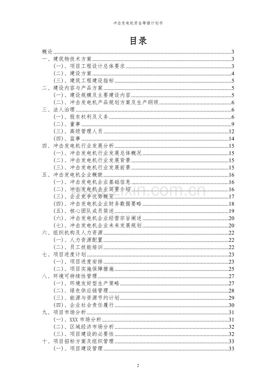 2024年冲击发电机项目资金筹措计划书.docx_第2页