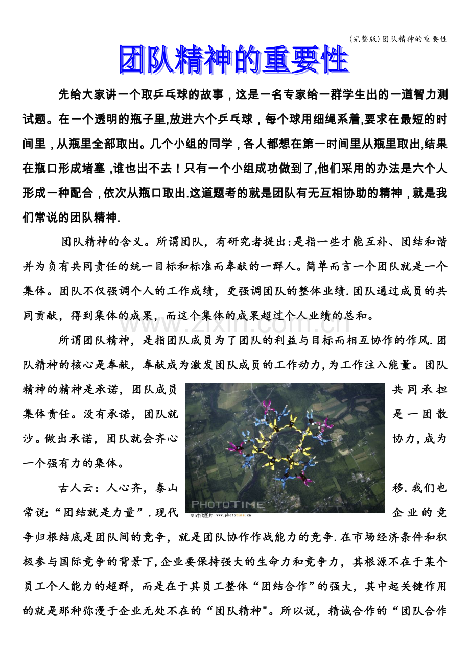 团队精神的重要性.doc_第1页