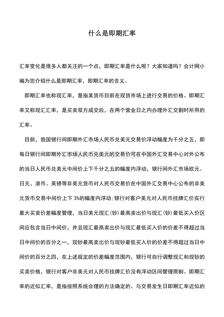 会计实务：什么是即期汇率.doc_第1页