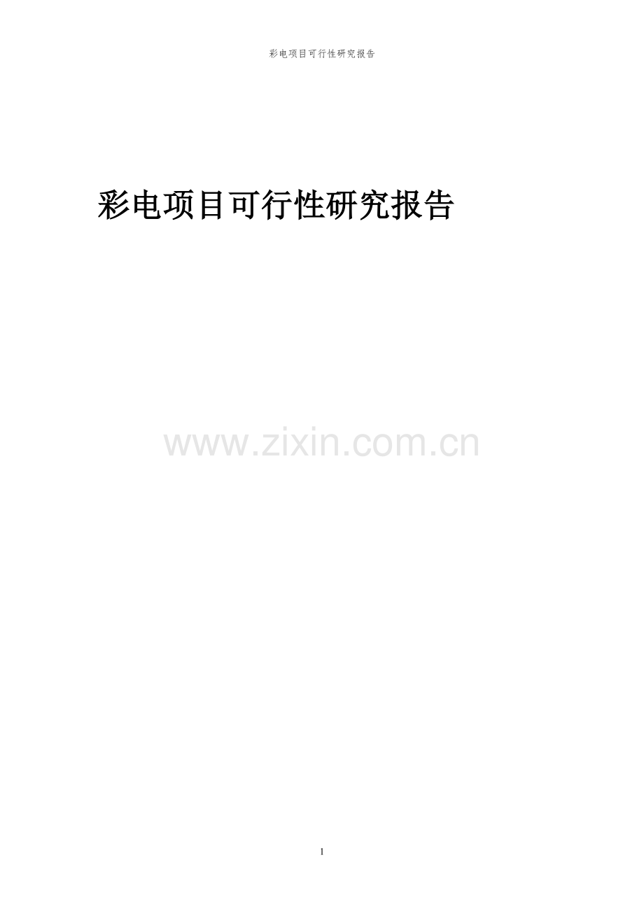 2024年彩电项目可行性研究报告书.docx_第1页