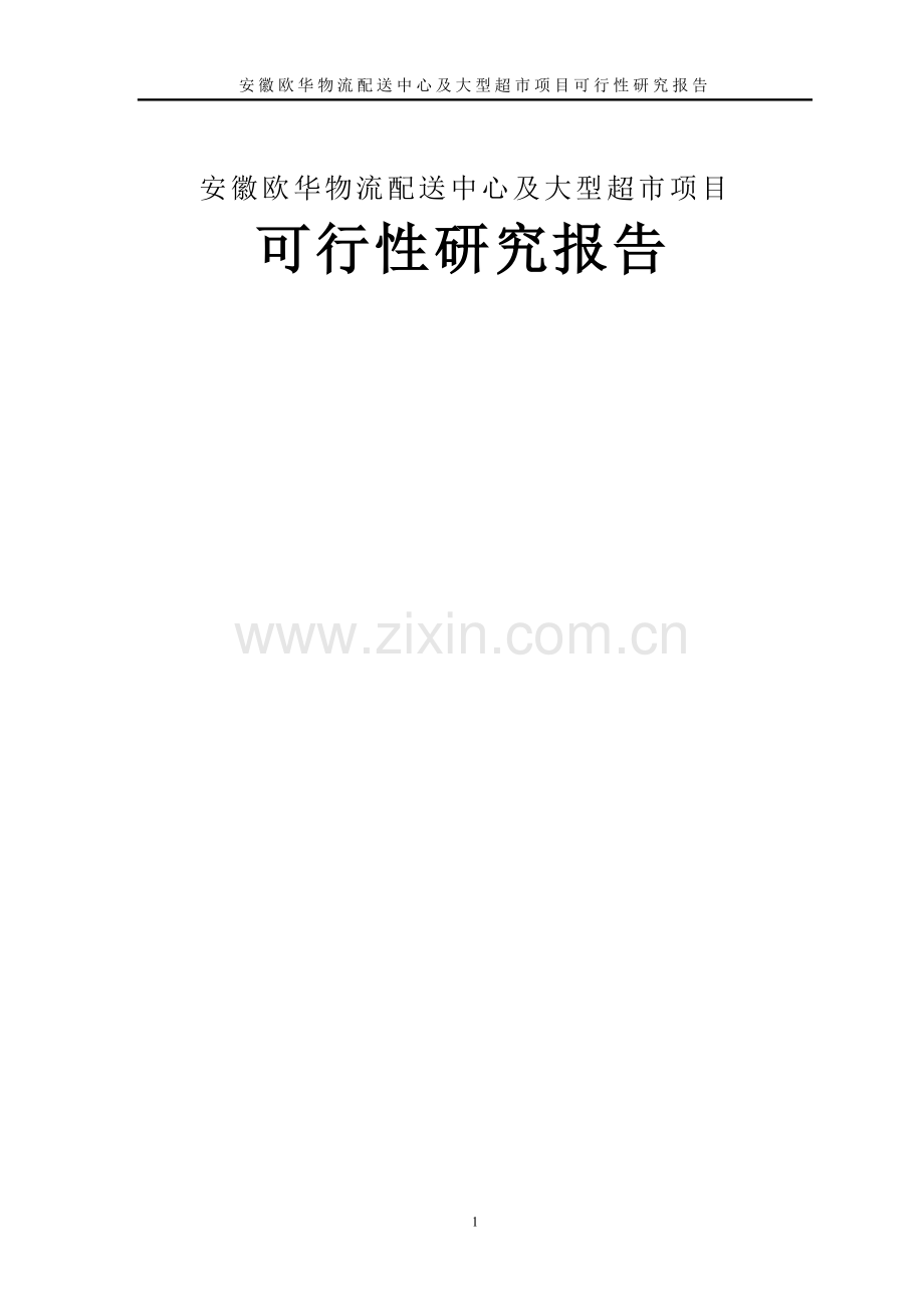欧华大型超市项目可行性论证报告.doc_第1页