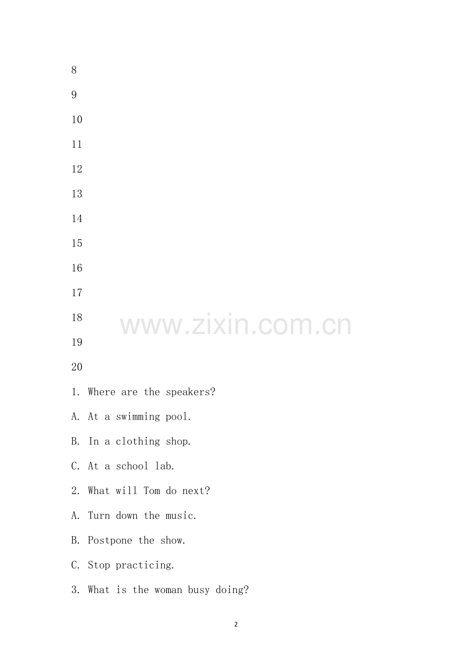 高考英语听力模拟考试第二次考试.docx_第2页