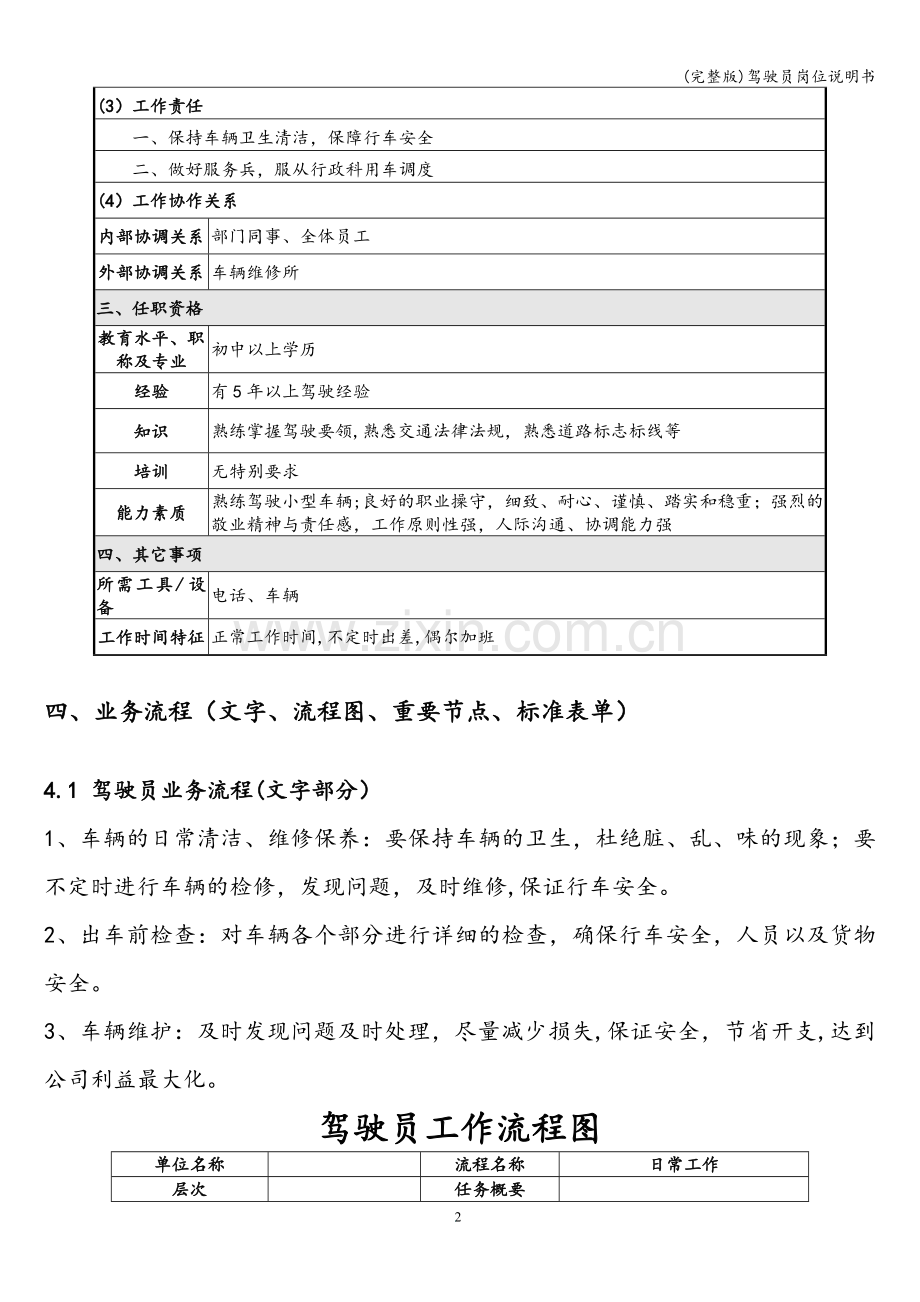 驾驶员岗位说明书.doc_第2页