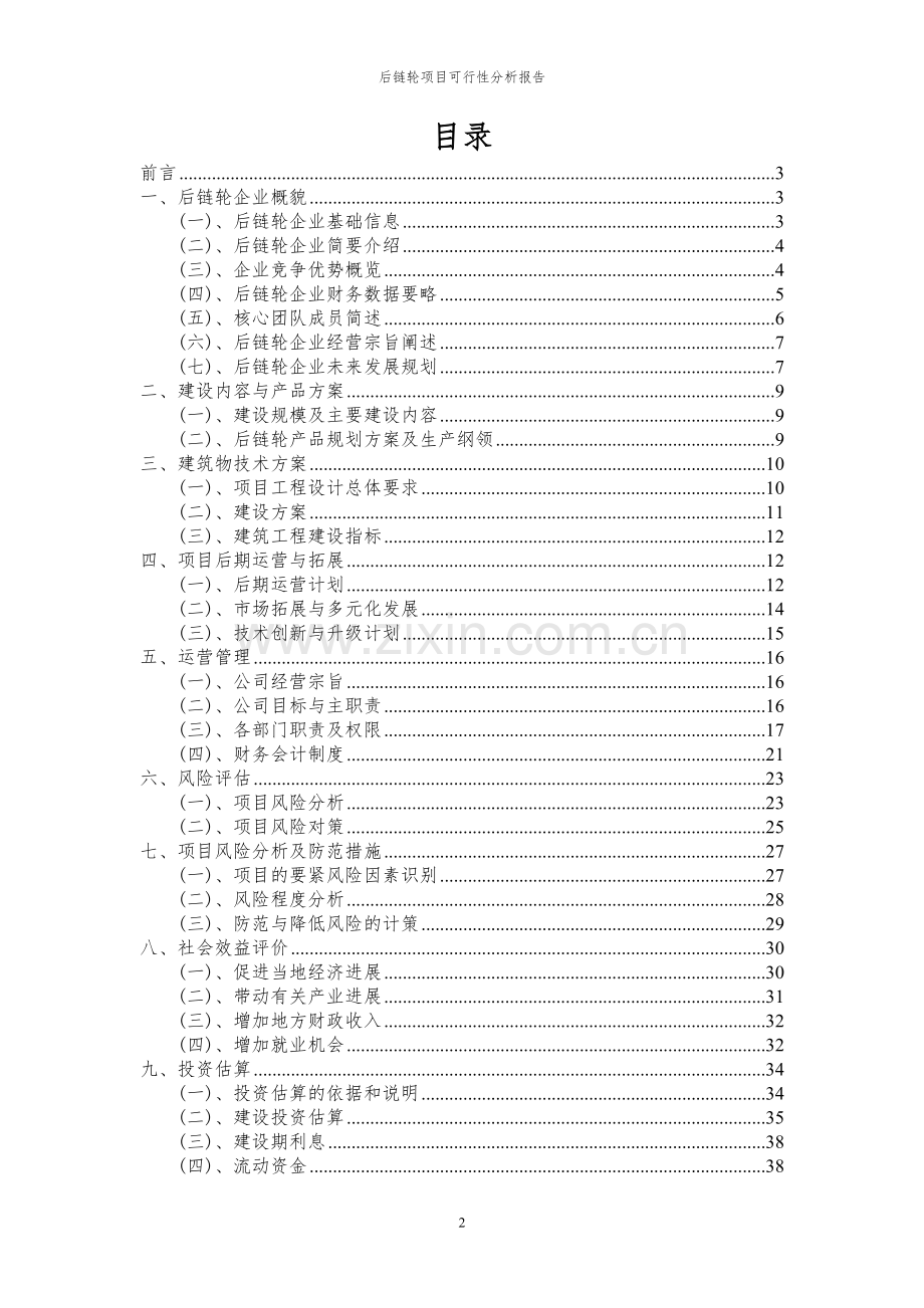 2023年后链轮项目可行性分析报告.docx_第2页