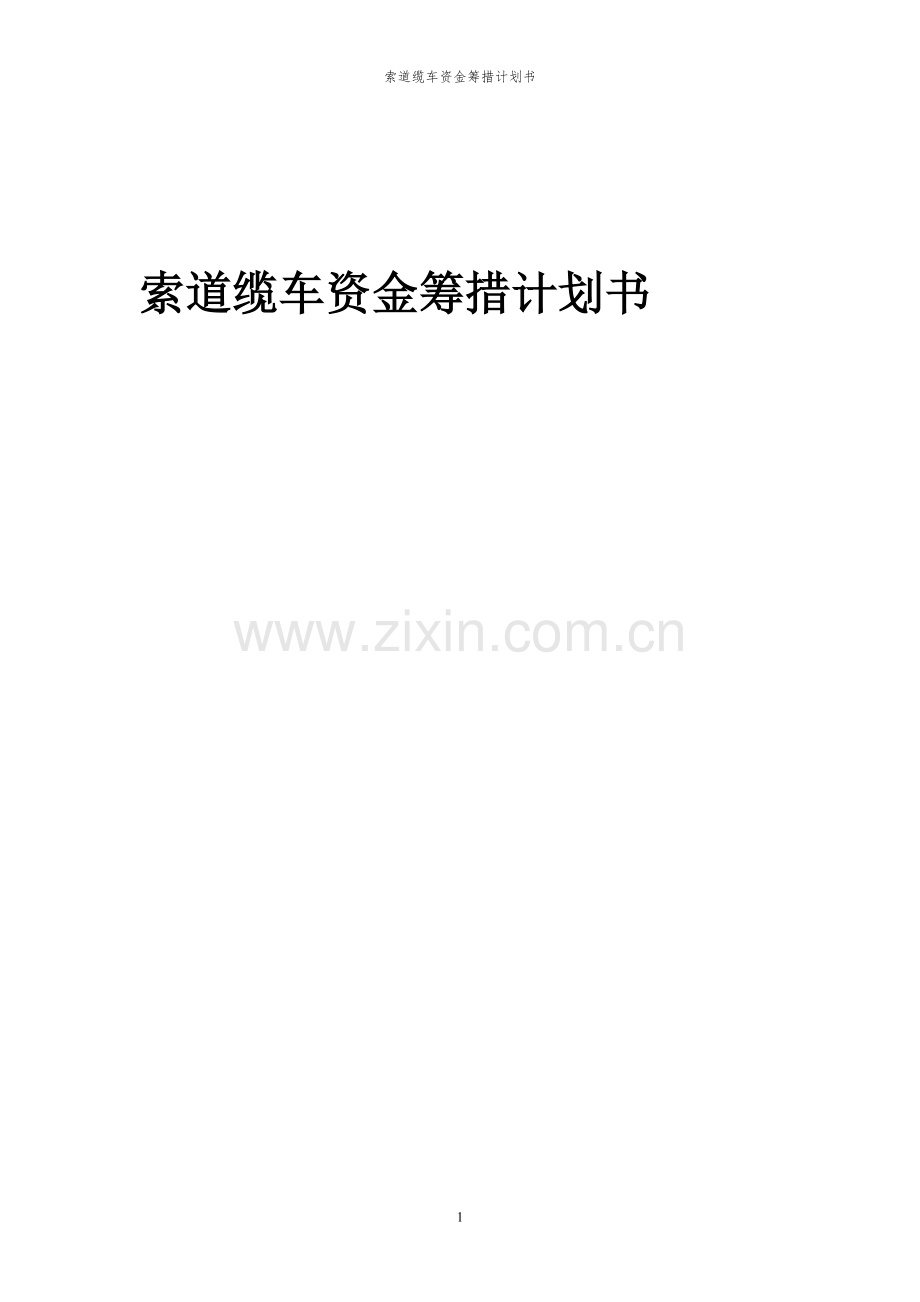2024年索道缆车项目资金筹措计划书.docx_第1页