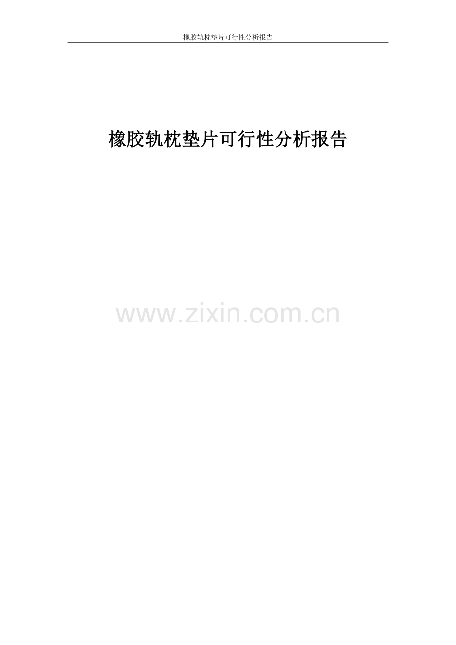橡胶轨枕垫片可行性研究论证报告.doc_第1页