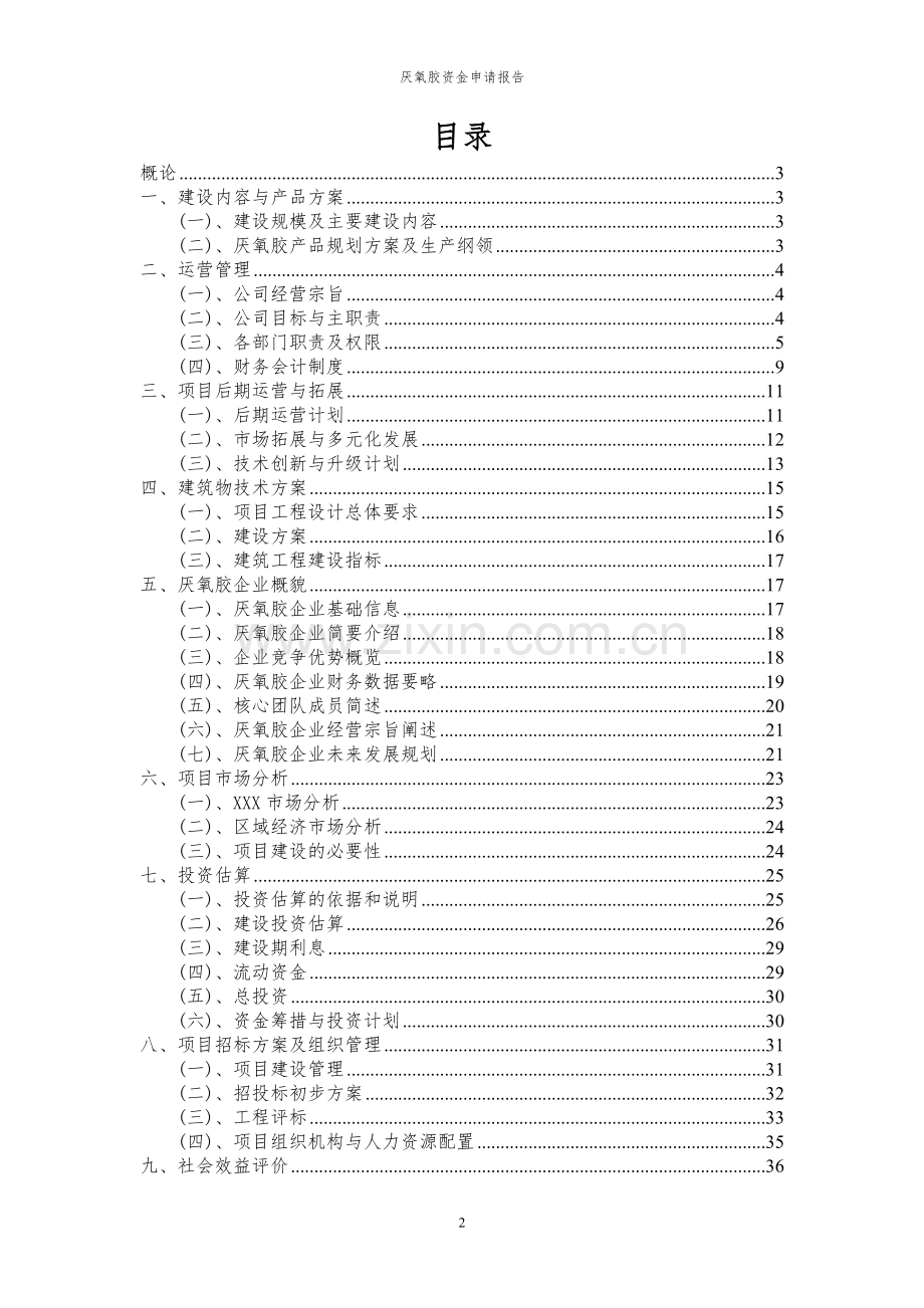 2024年厌氧胶投资项目资金申请报告.docx_第2页