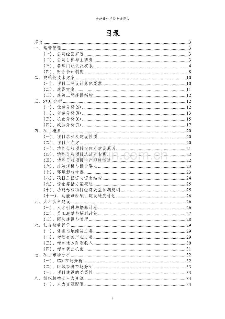 2024年功能母粒投资申请报告.docx_第2页