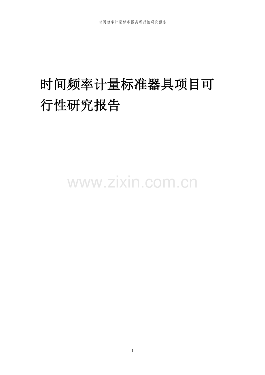 2023年时间频率计量标准器具项目可行性研究报告.docx_第1页