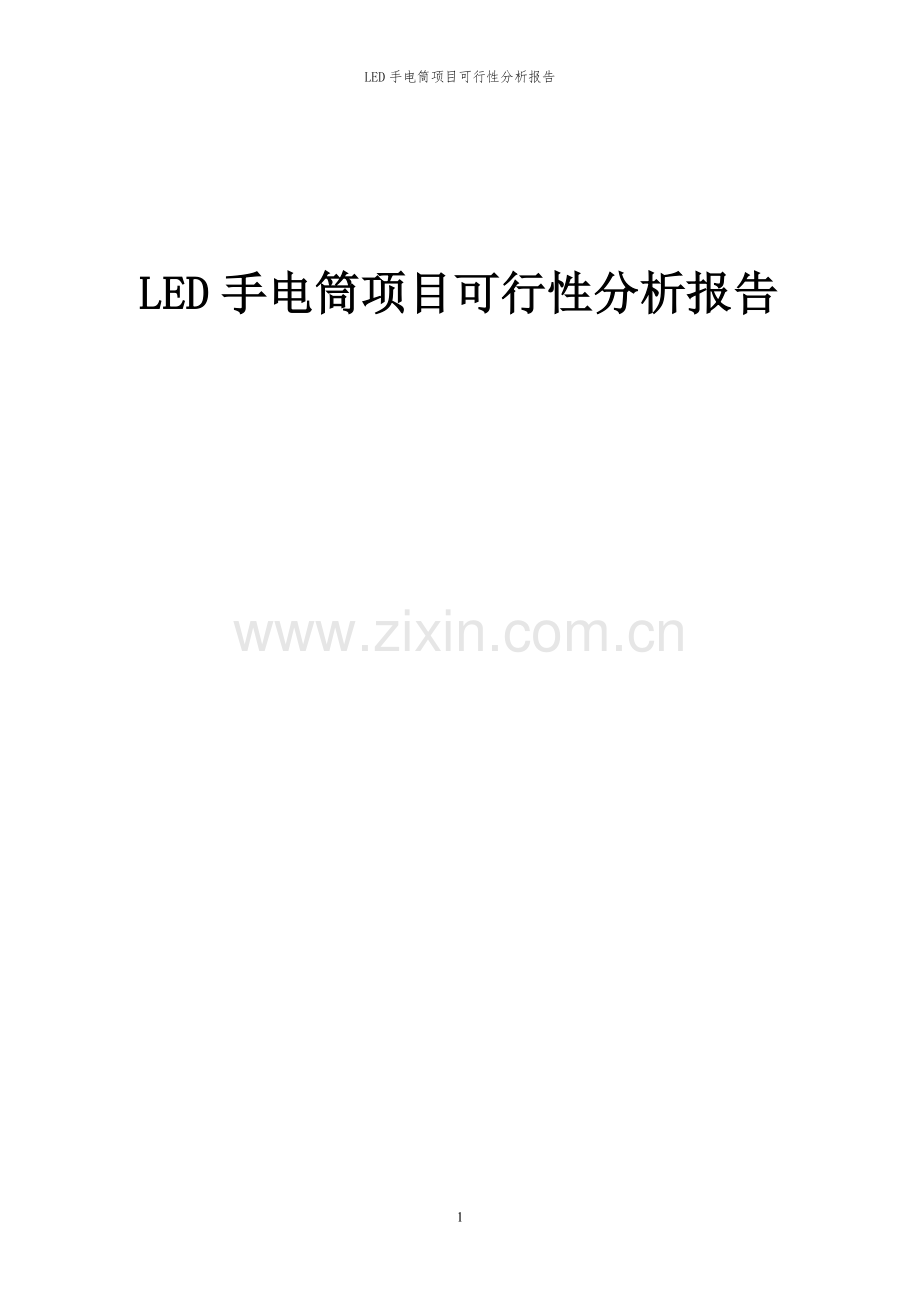 2023年LED手电筒项目可行性分析报告.docx_第1页