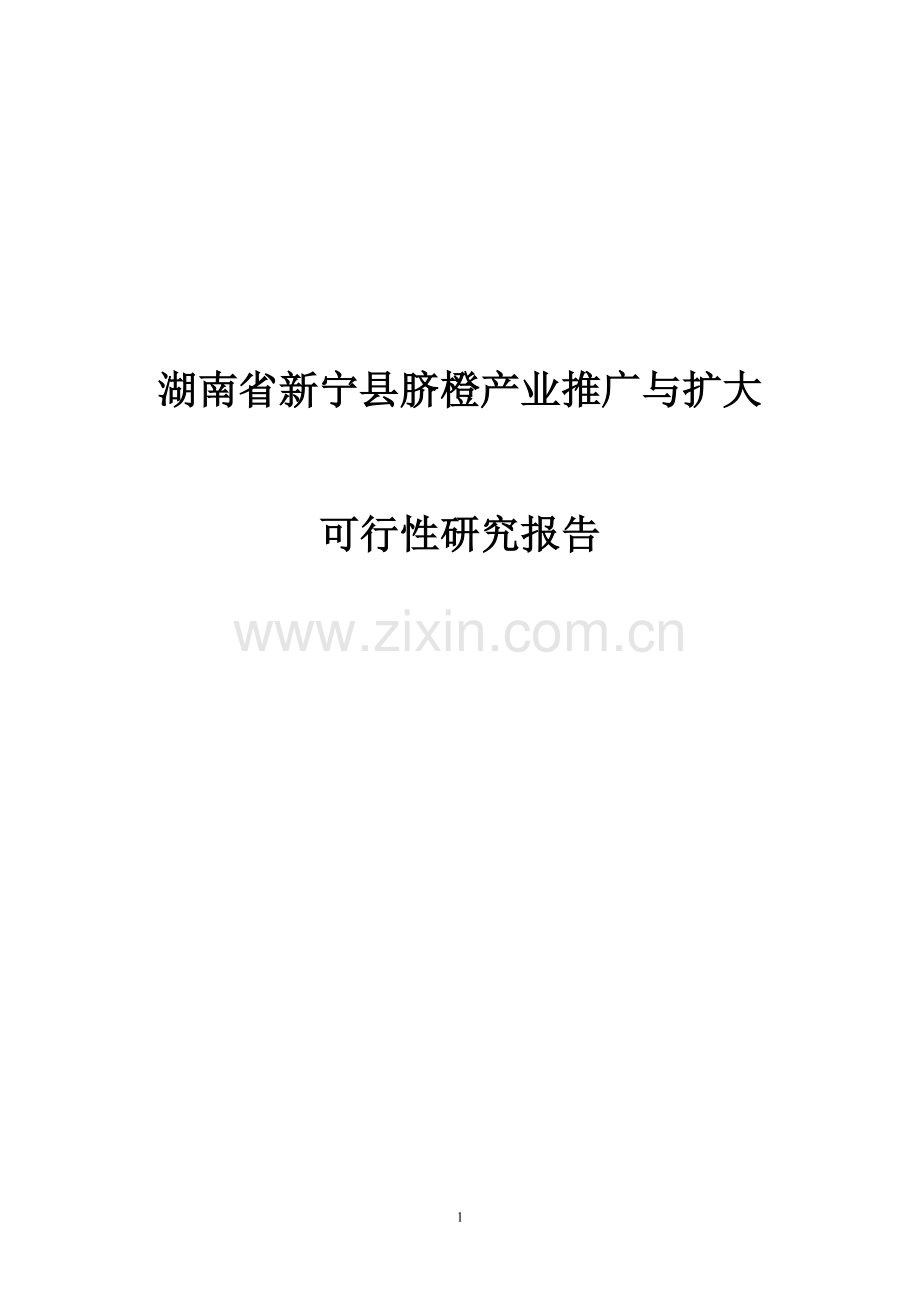 新宁县脐橙产业推广与扩大可行性建议书.doc_第1页