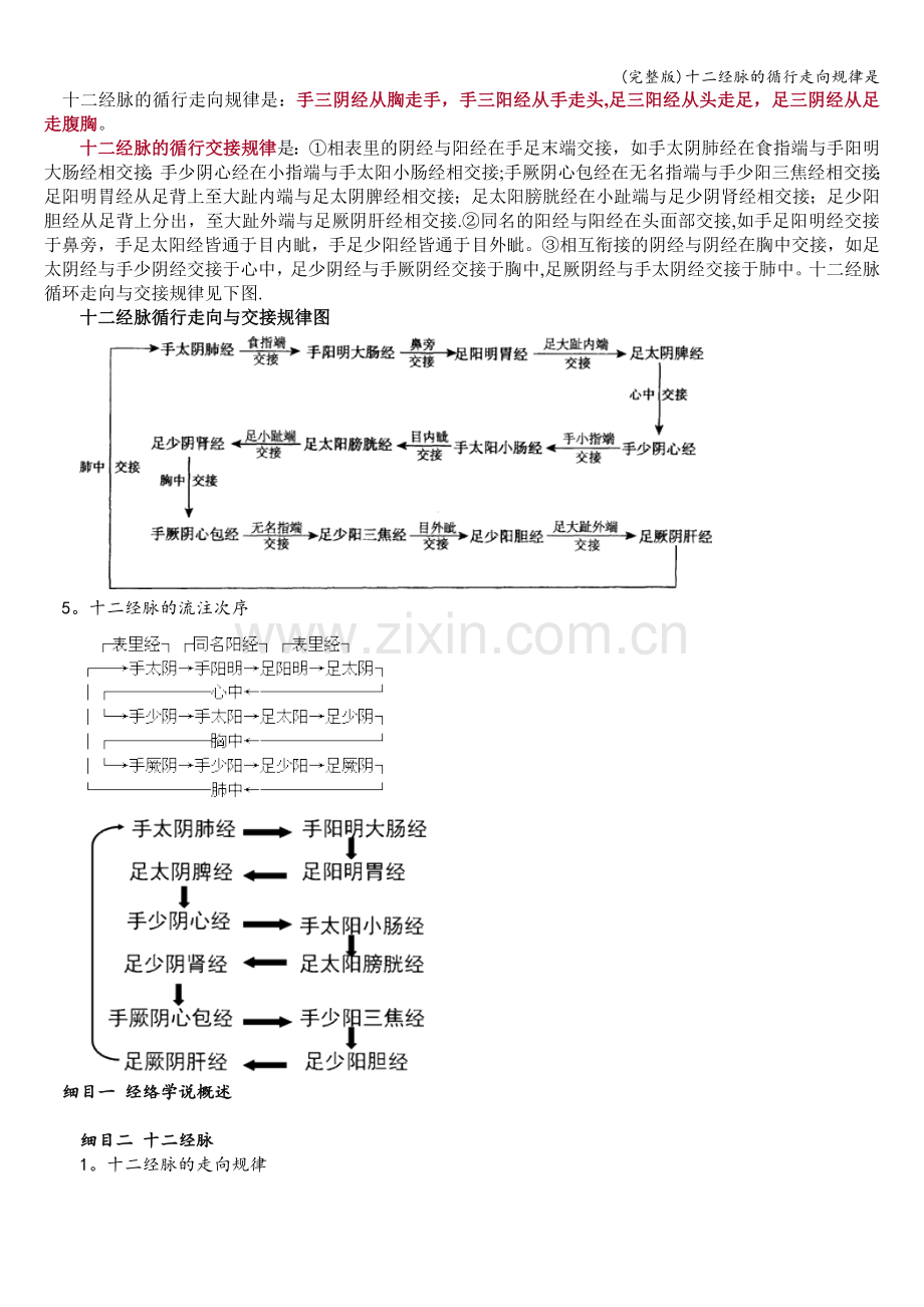 十二经脉的循行走向规律是.doc_第1页