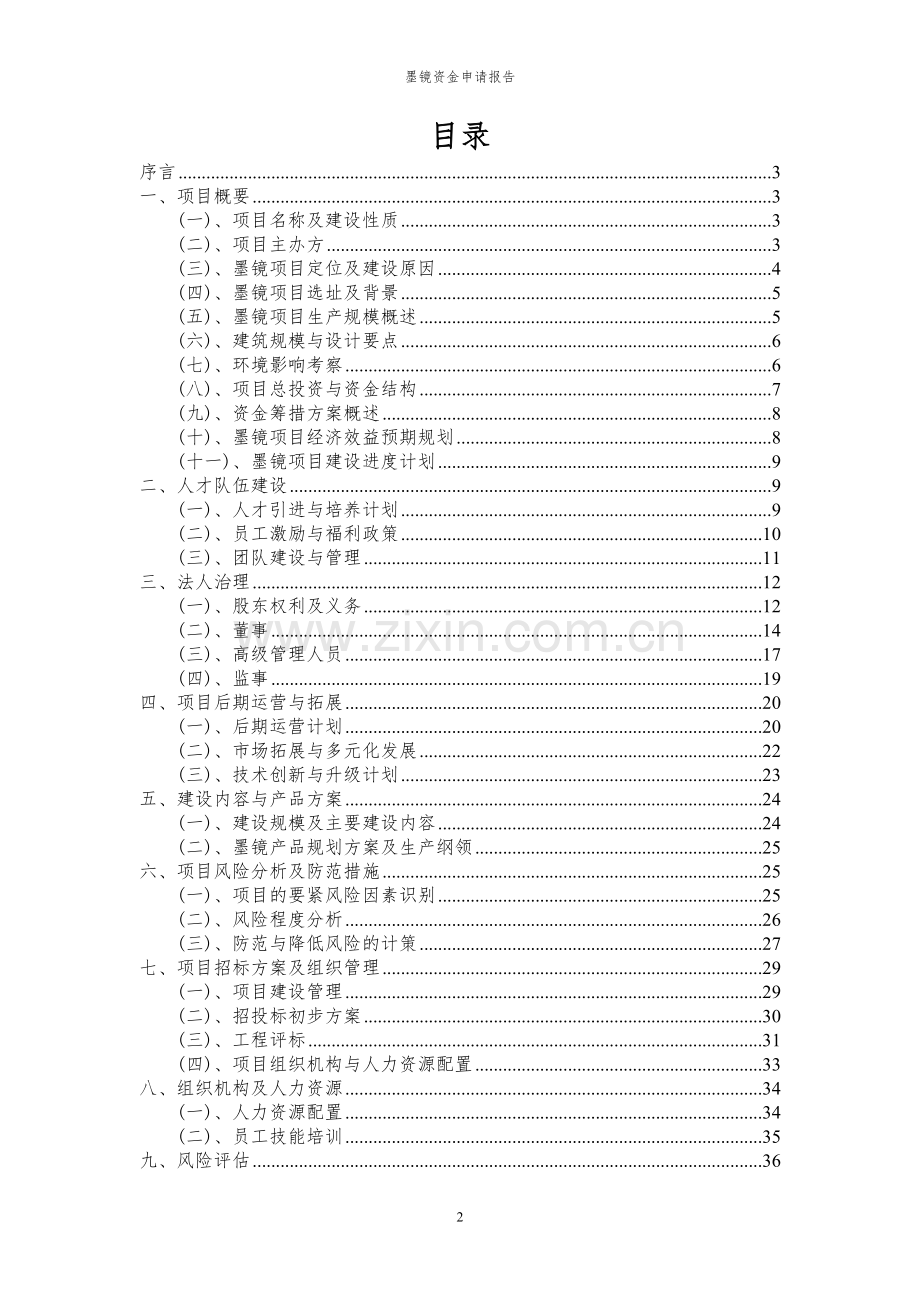 2024年墨镜投资项目资金申请报告.docx_第2页